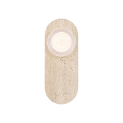 Eurofase Sternn 15 in. Outdoor Sconce, Travertine with Clear Wave Glass