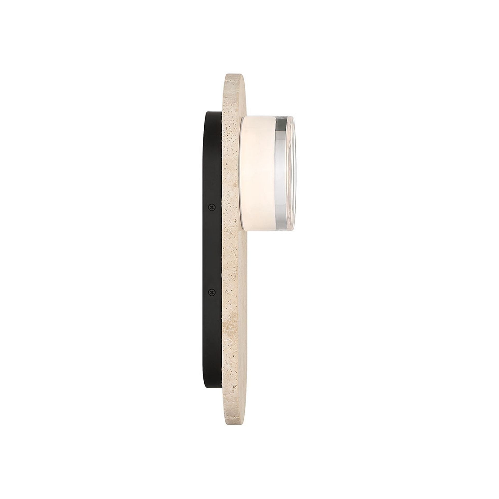 Eurofase Sternn 15 in. Outdoor Sconce, Travertine with Clear Wave Glass