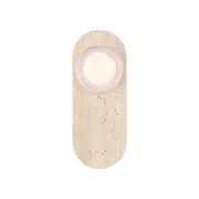 Eurofase Sternn Outdoor Sconce, Travertine with Clear Smooth Glass