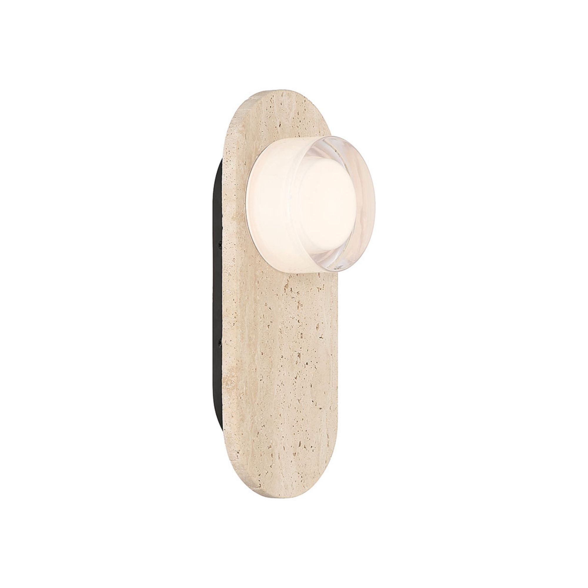 Eurofase Sternn Outdoor Sconce, Travertine with Clear Smooth Glass