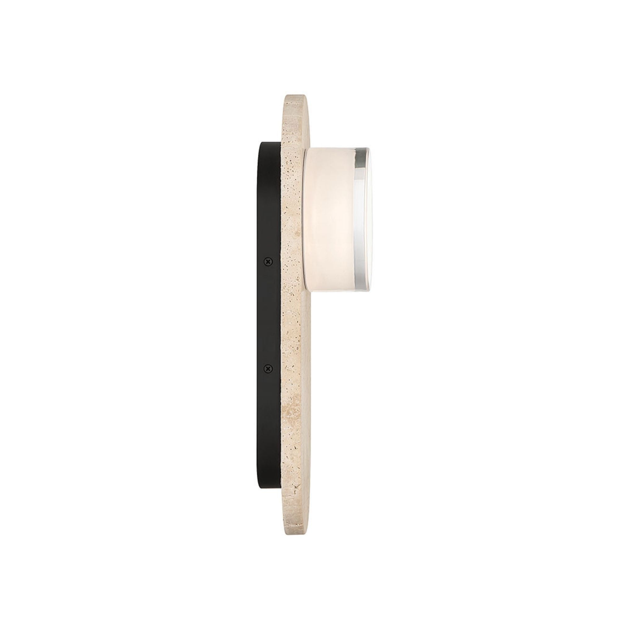 Eurofase Sternn Outdoor Sconce, Travertine with Clear Smooth Glass