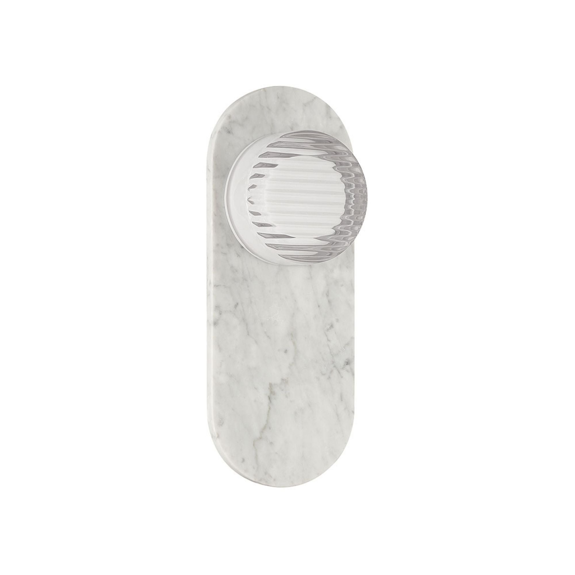 Eurofase Sternn Outdoor Sconce, Marble White with Clear Ribbed Glass
