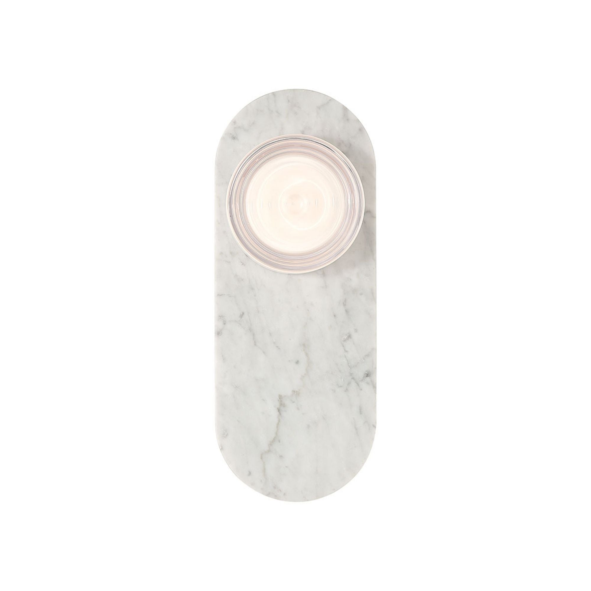Eurofase Sternn Outdoor Sconce, Marble White with Clear Wave Glass