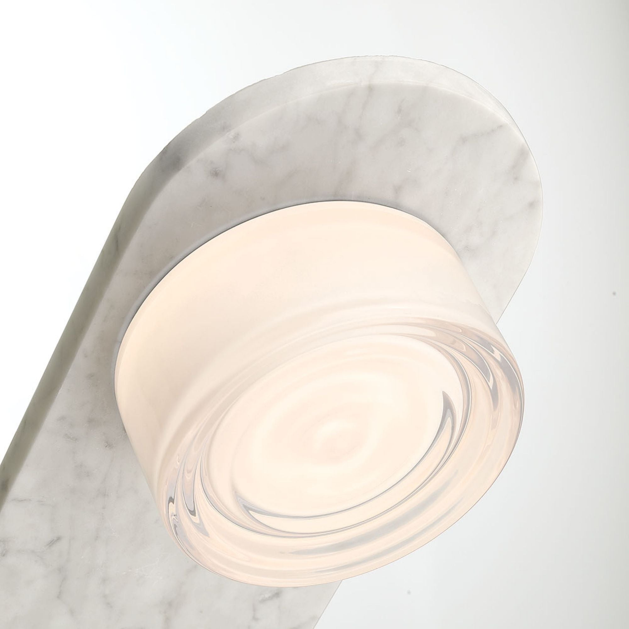 Eurofase Sternn Outdoor Sconce, Marble White with Clear Wave Glass