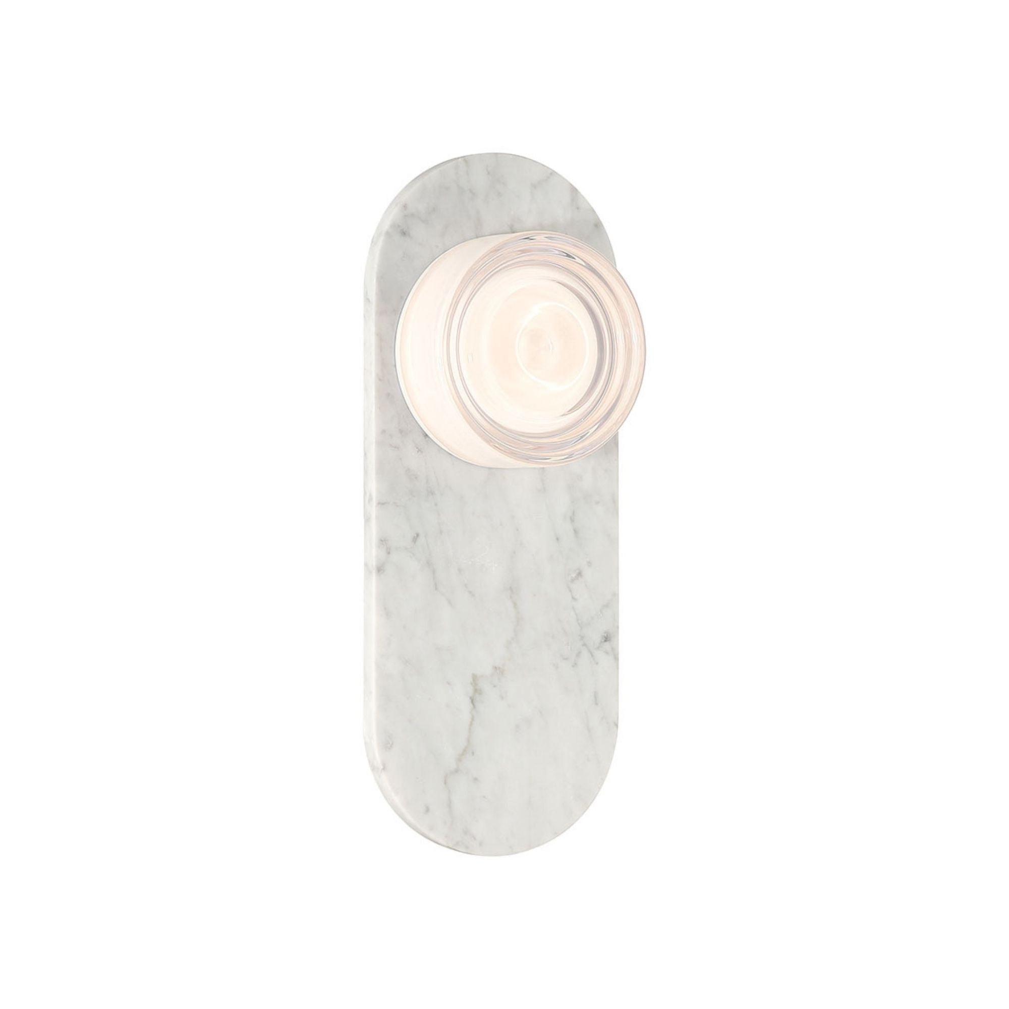 Eurofase Sternn Outdoor Sconce, Marble White with Clear Wave Glass