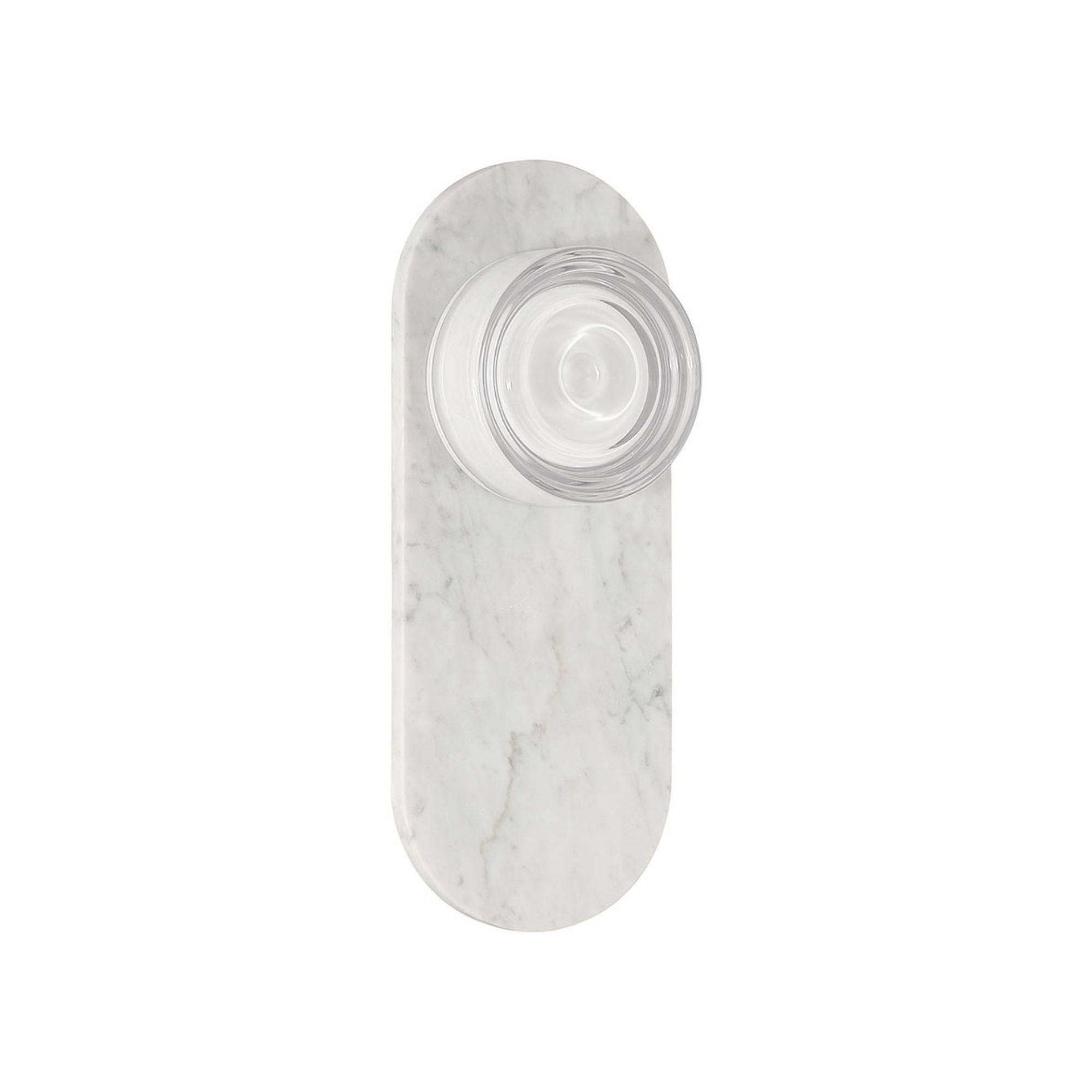 Eurofase Sternn Outdoor Sconce, Marble White with Clear Wave Glass