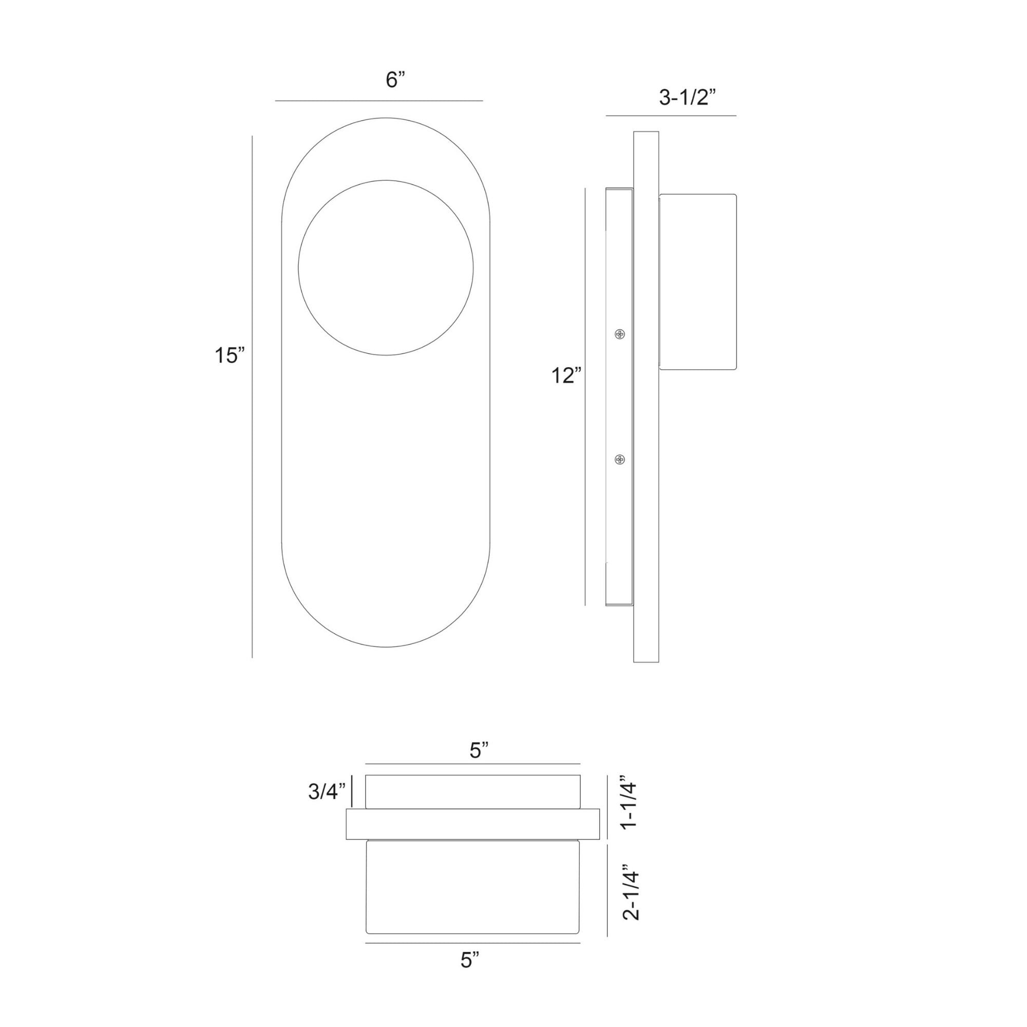 Eurofase Sternn 15 in. Outdoor Sconce, Marble White with Clear Smooth Glass