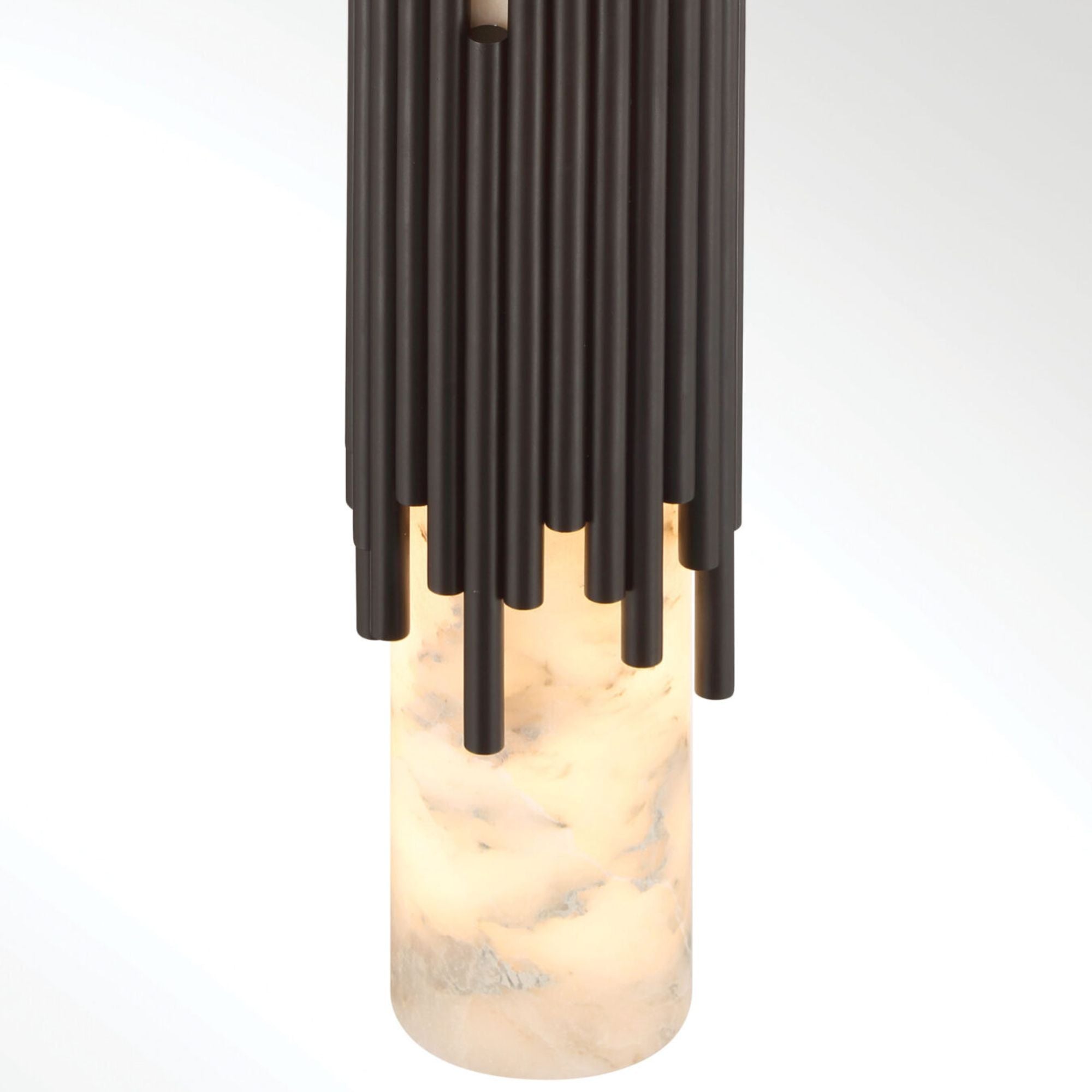 Eurofase Venna 16.5 in. Pendant Light, Urban Bronze with Genuine Alabaster