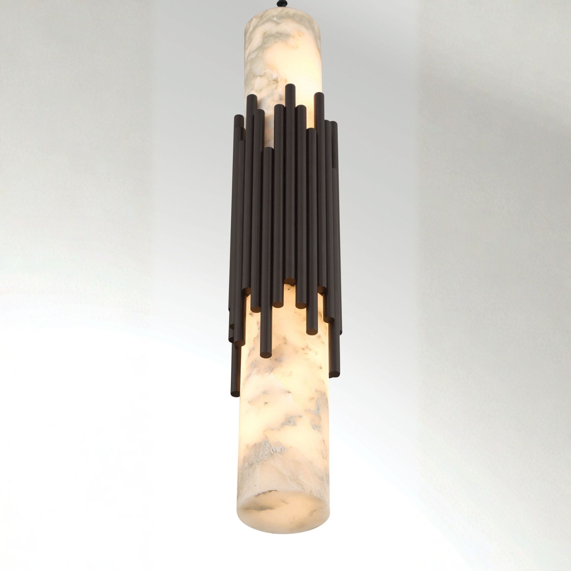 Eurofase Venna 16.5 in. Pendant Light, Urban Bronze with Genuine Alabaster