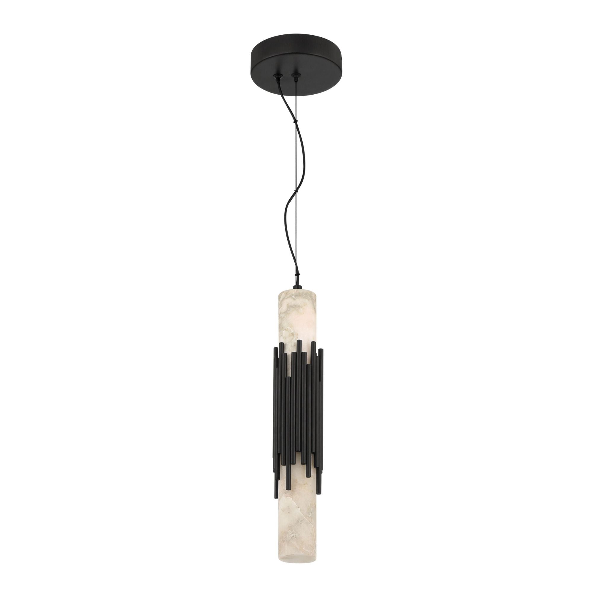 Eurofase Venna 16.5 in. Pendant Light, Urban Bronze with Genuine Alabaster