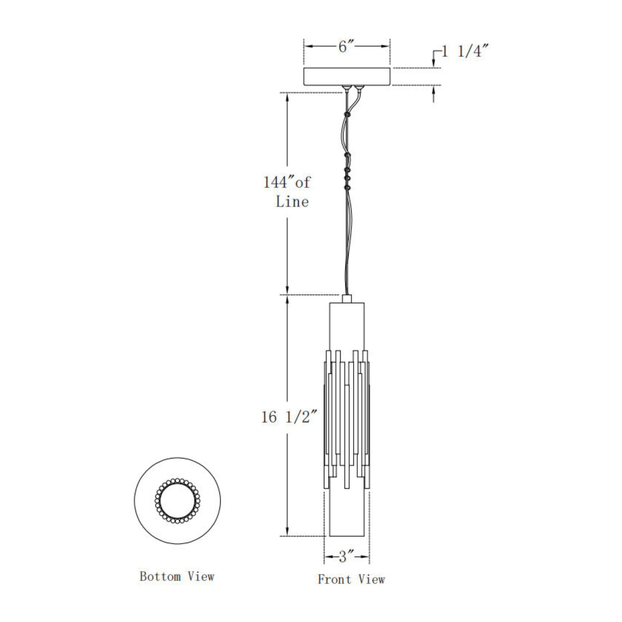 Eurofase Venna 16.5 in. Pendant Light, Urban Bronze with Genuine Alabaster
