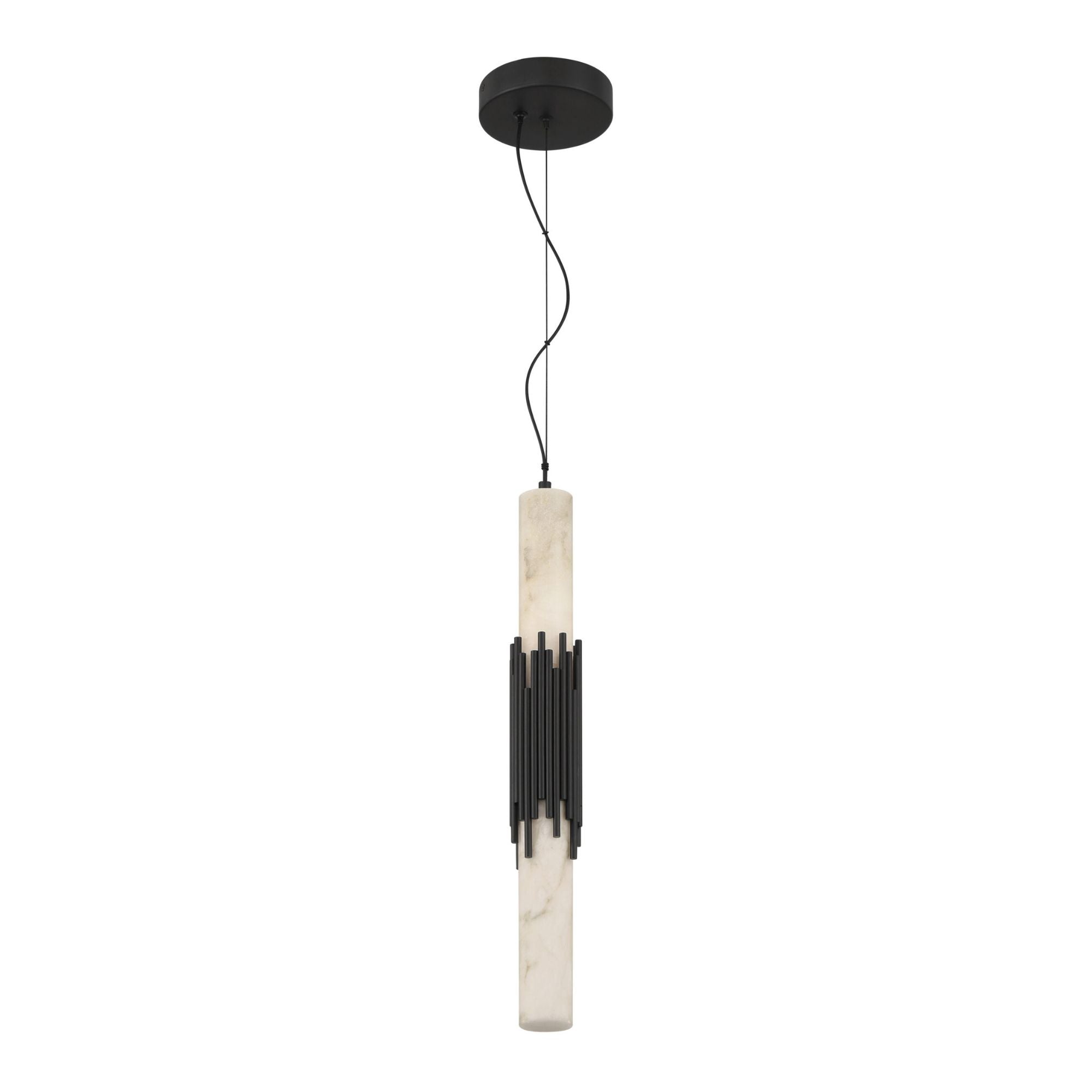 Eurofase Venna 22.5 in. Pendant Light, Urban Bronze with Genuine Alabaster
