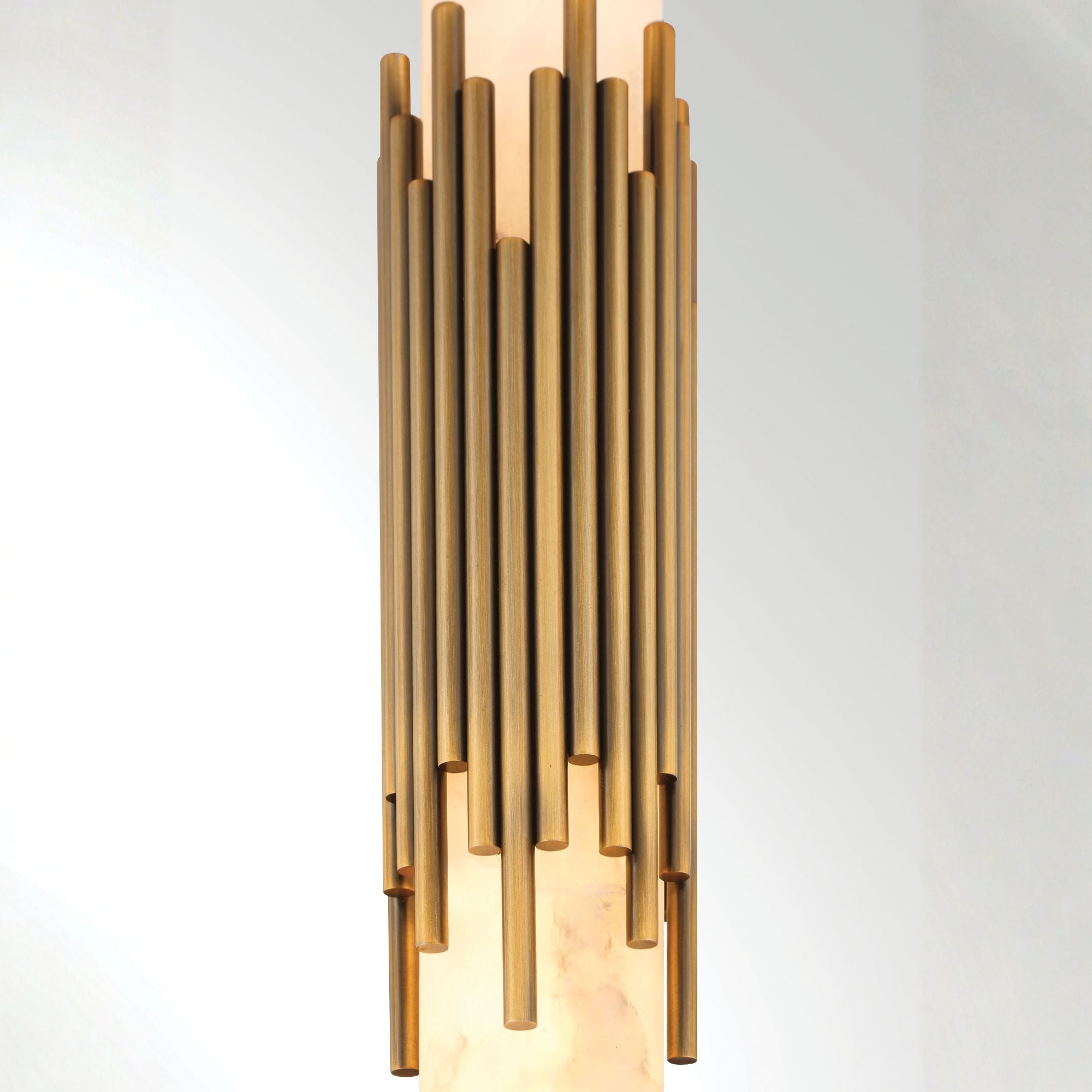 Eurofase Venna 22.5 in. Pendant Light, Antique Brass with Genuine Alabaster