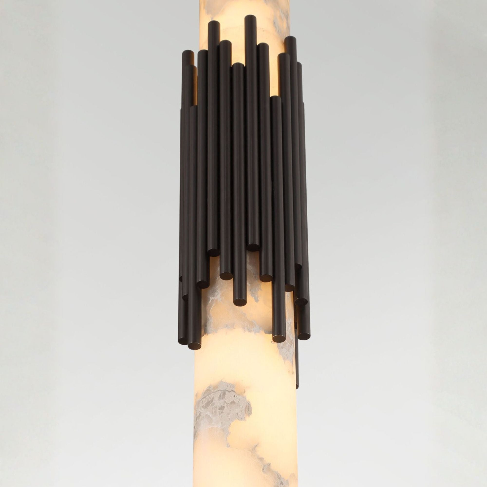 Eurofase Venna 28.5 in. Pendant Light, Urban Bronze with Genuine Alabaster
