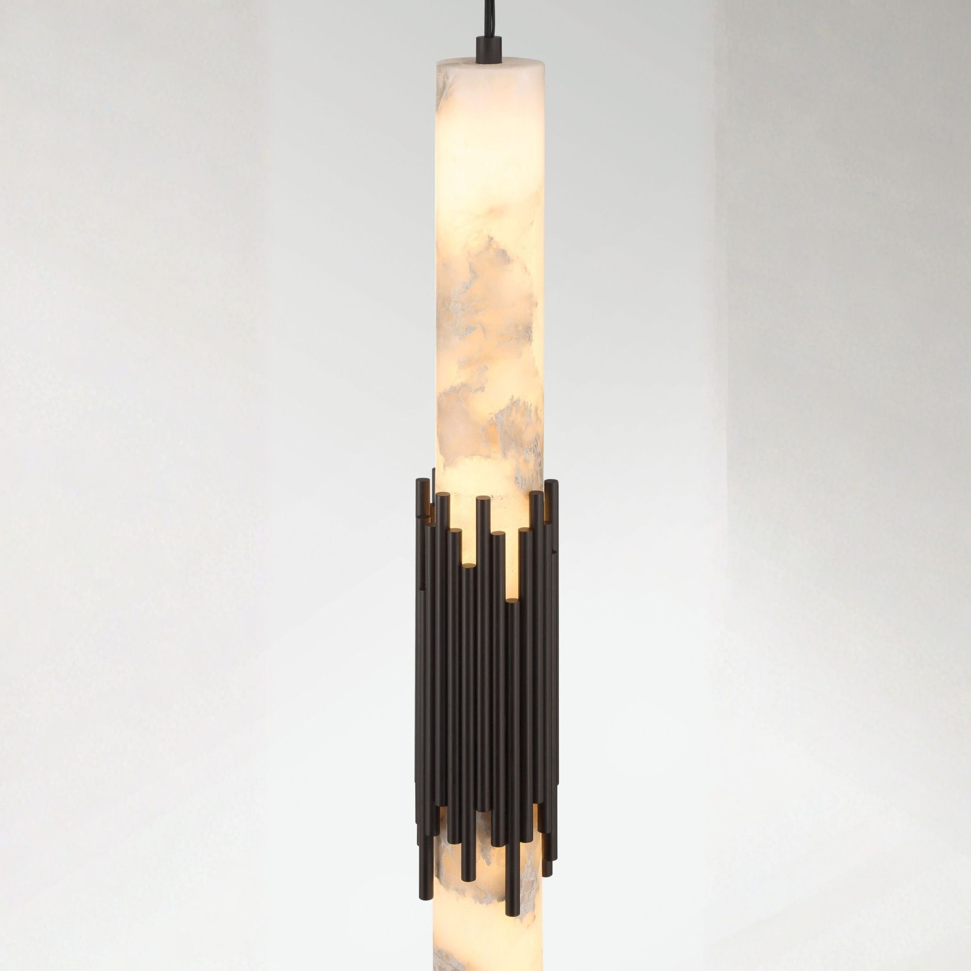 Eurofase Venna 28.5 in. Pendant Light, Urban Bronze with Genuine Alabaster