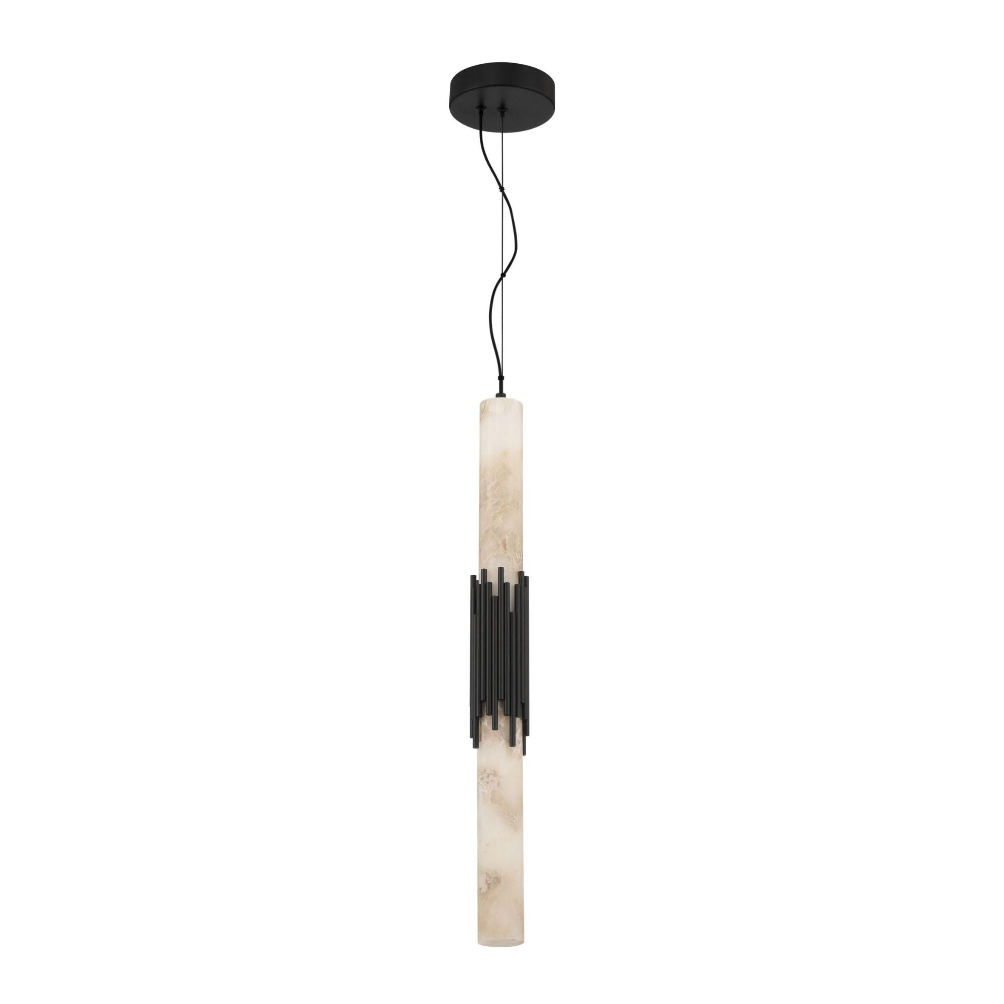 Eurofase Venna 28.5 in. Pendant Light, Urban Bronze with Genuine Alabaster
