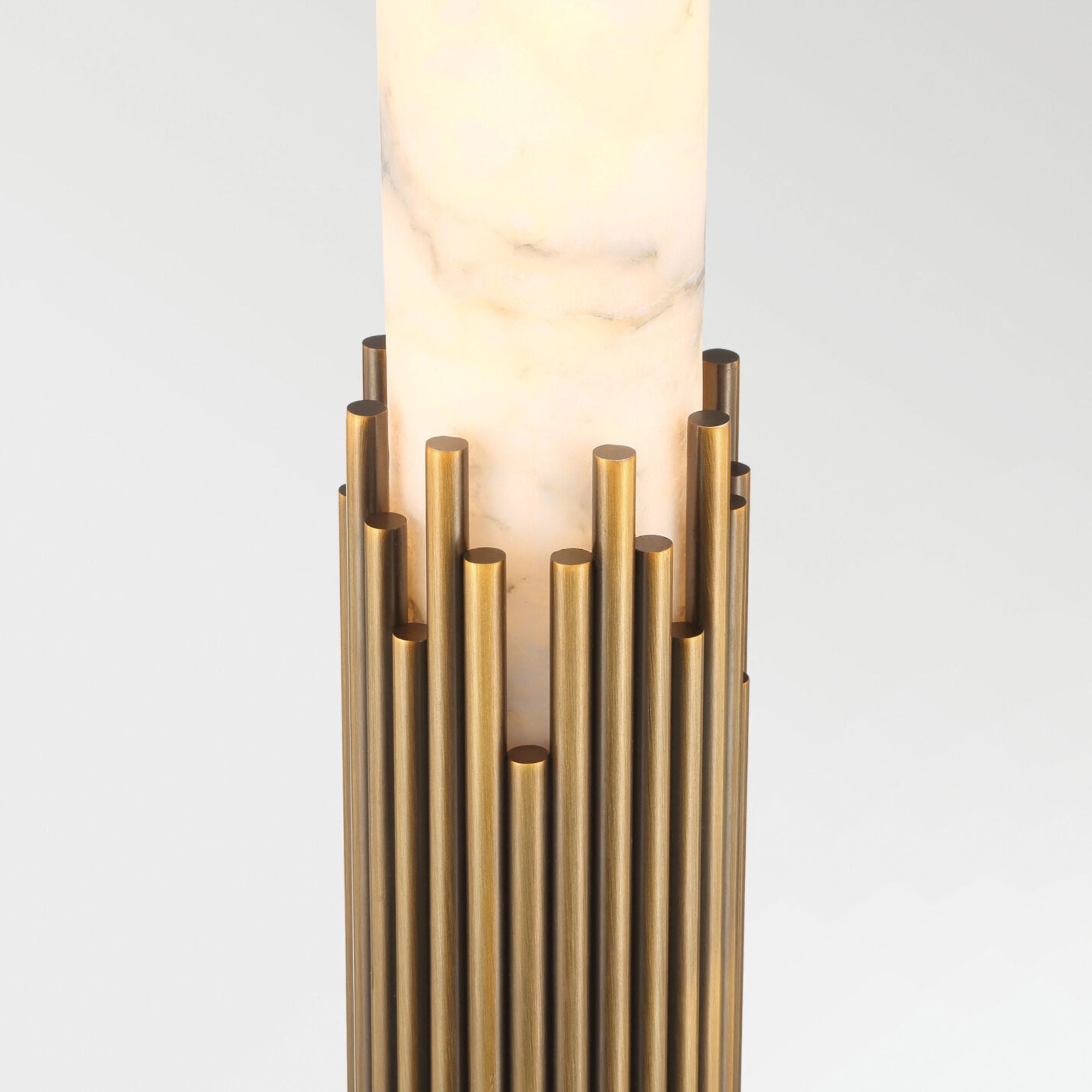 Eurofase Venna 28.5 in. Pendant Light, Antique Brass with Genuine Alabaster