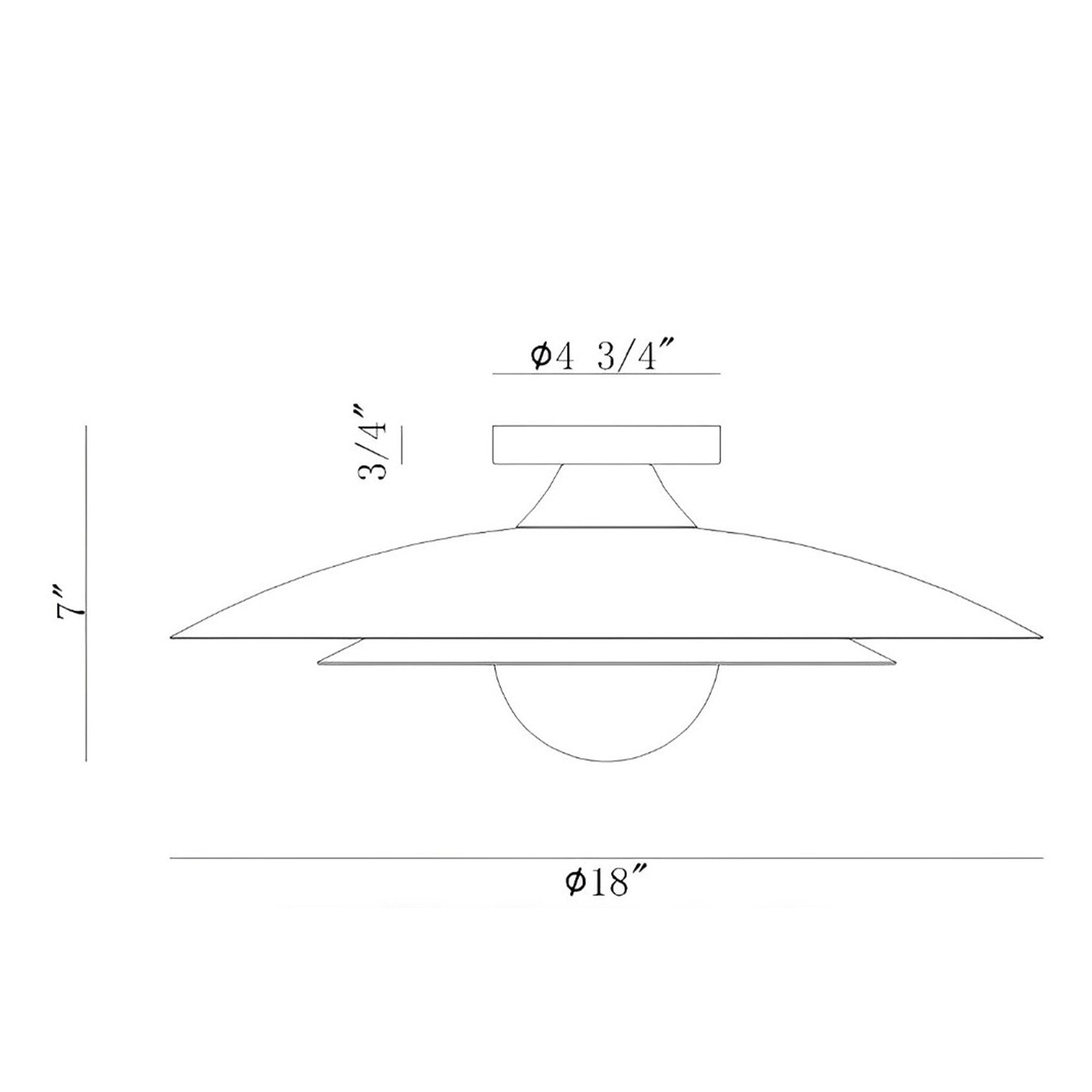 Welsh 18" LED Semi-Flush Mount, Grey Finish