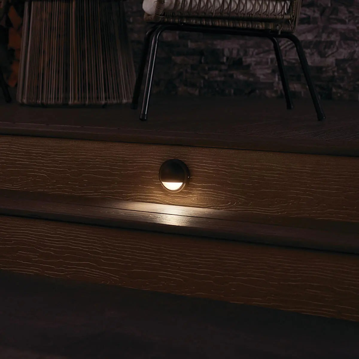 12V LED Deck Light Half Moon 2700K Textured Architectural Bronze - Bees Lighting
