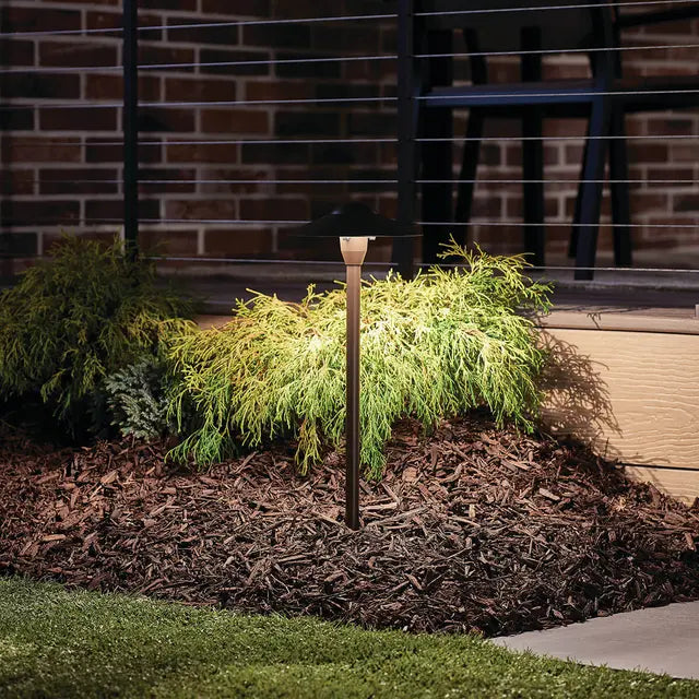 8" Dome Path Light, Textured Architectural Bronze - Bees Lighting