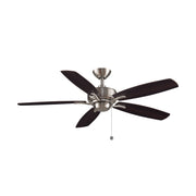 Aire Deluxe 52" Brushed Nickel Ceiling Fan with Pull Chain