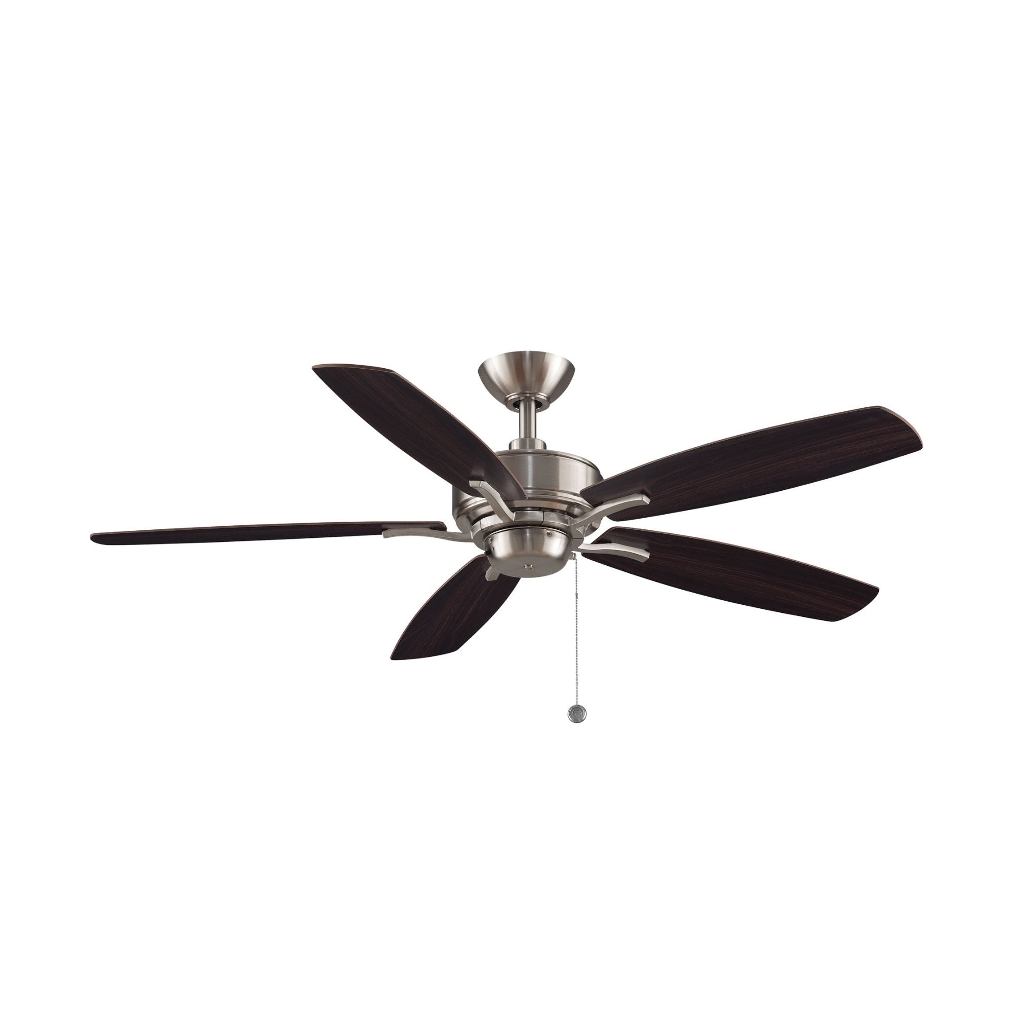 Aire Deluxe 52" Brushed Nickel Ceiling Fan with Pull Chain