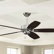 Aire Deluxe 52" Brushed Nickel Ceiling Fan with Pull Chain