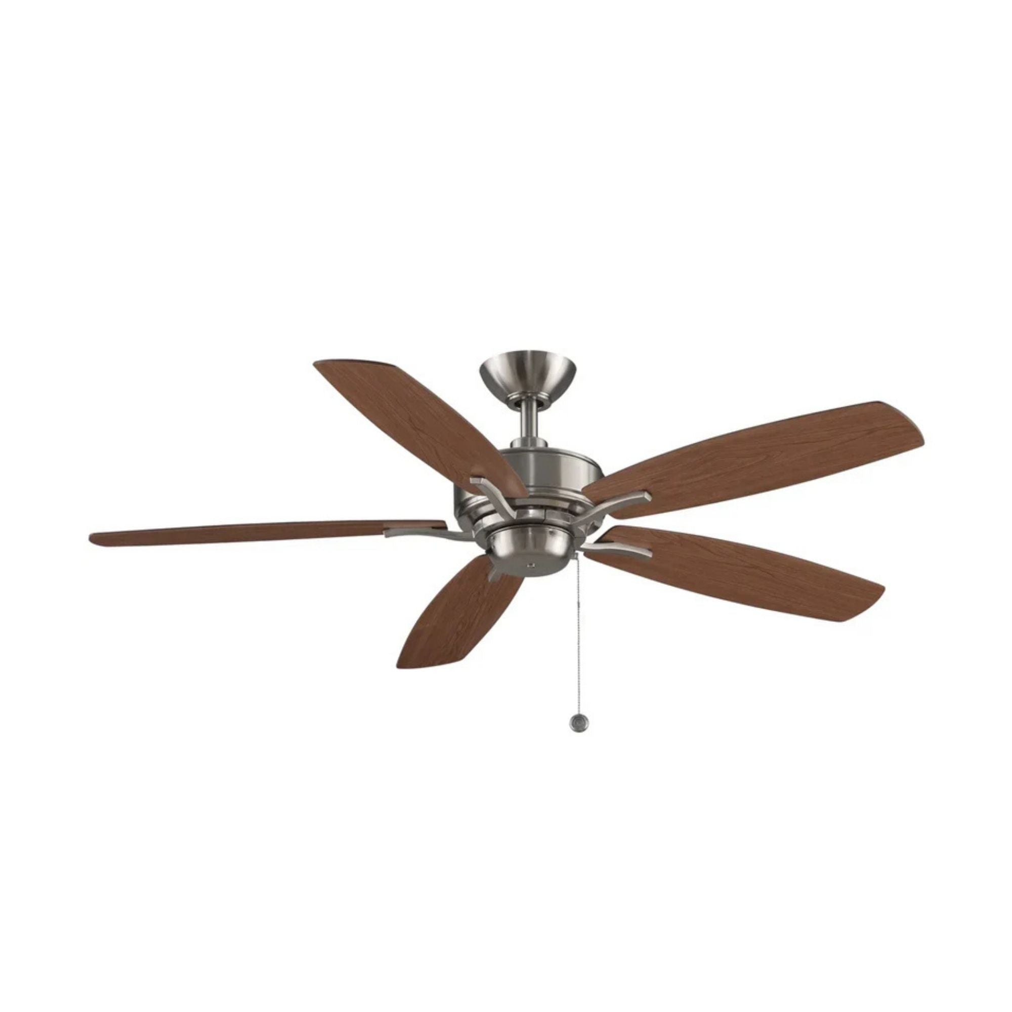 Aire Deluxe 52" Brushed Nickel Ceiling Fan with Pull Chain