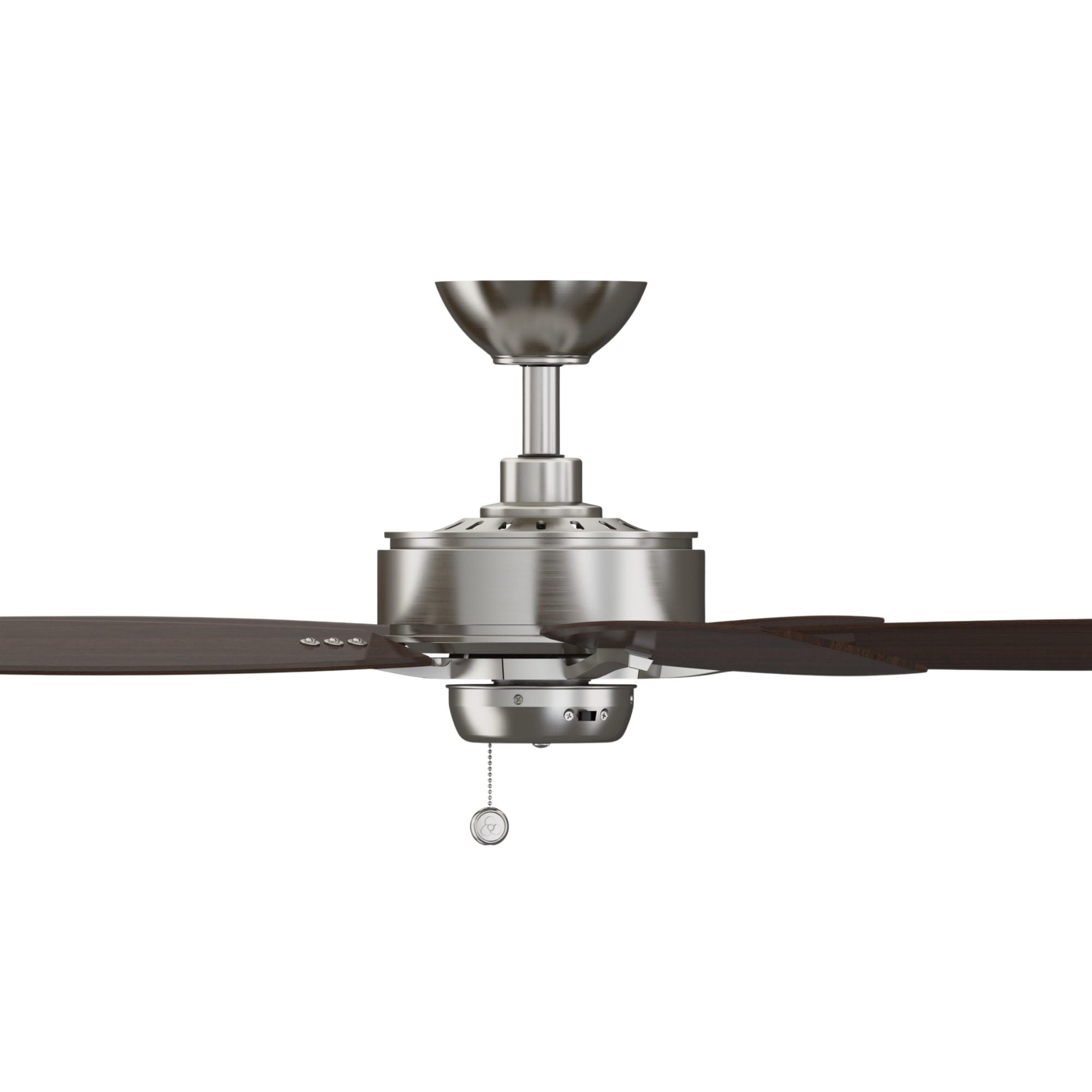Aire Deluxe 52" Brushed Nickel Ceiling Fan with Pull Chain