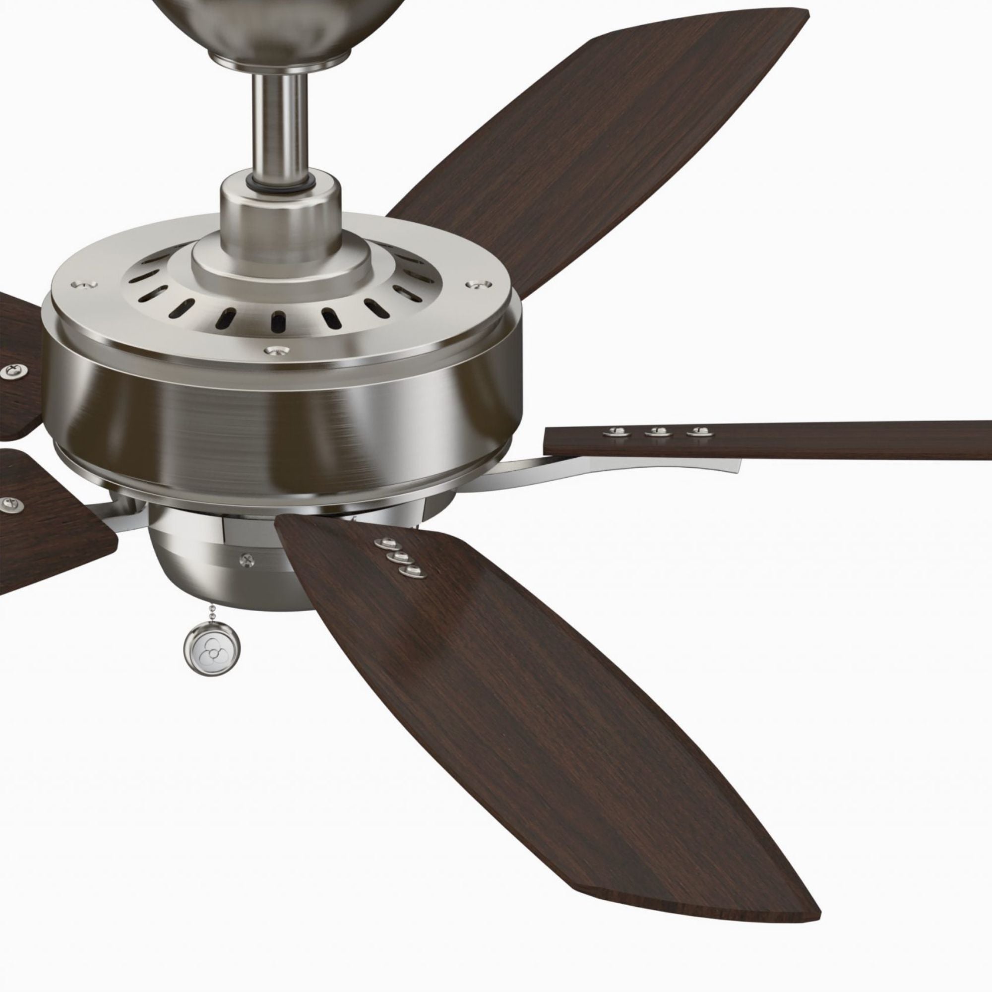 Aire Deluxe 52" Brushed Nickel Ceiling Fan with Pull Chain