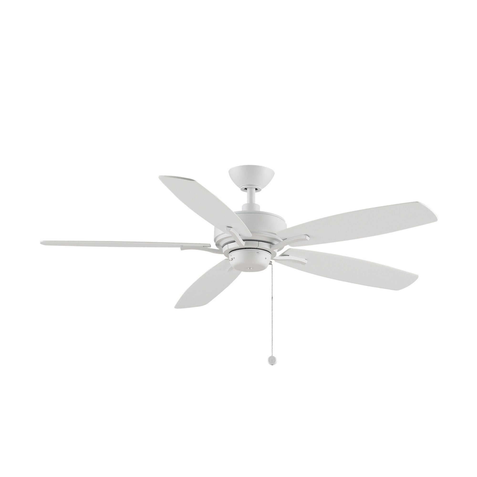 Aire Deluxe 52" Matte White Ceiling Fan with Pull Chain