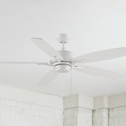 Aire Deluxe 52" Matte White Ceiling Fan with Pull Chain