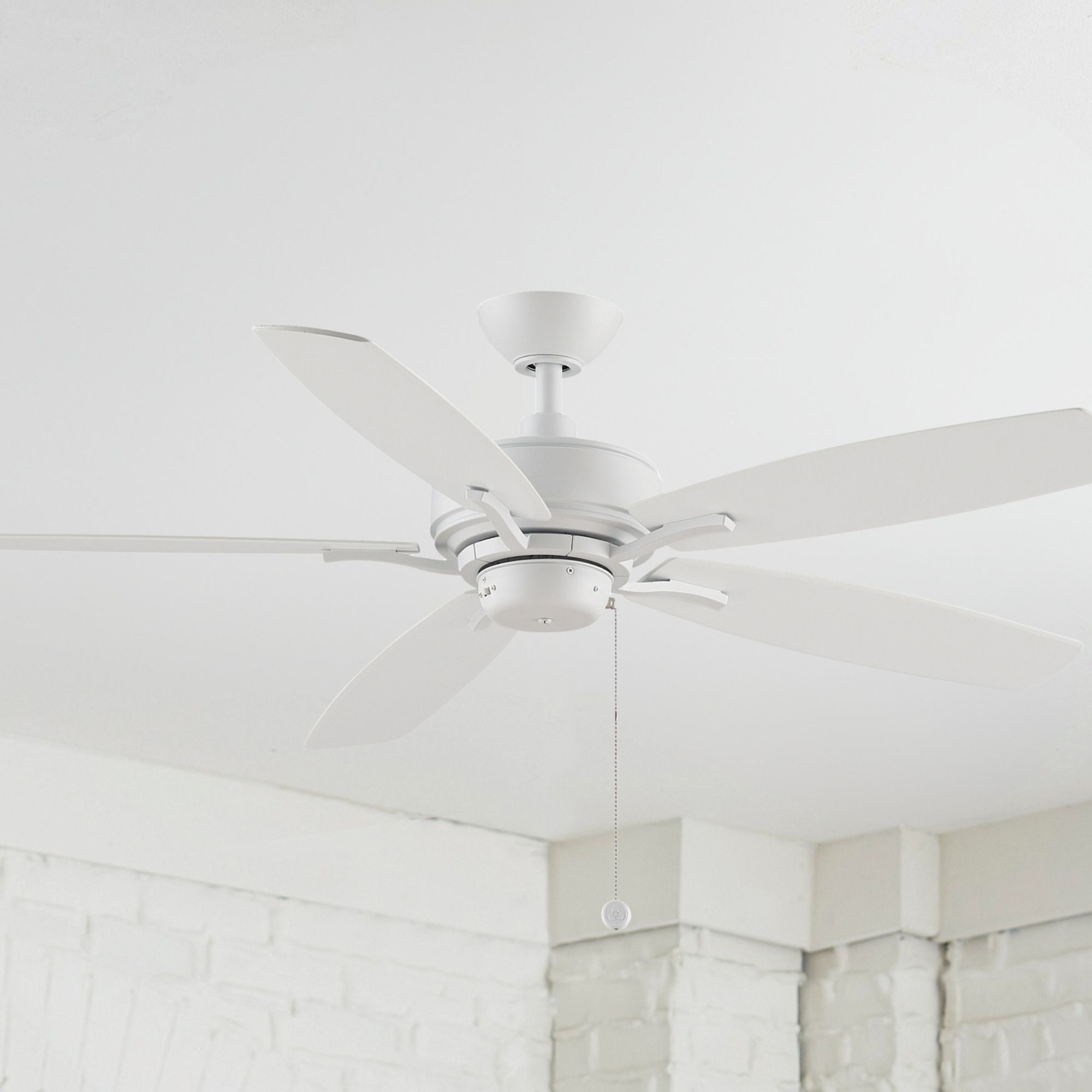 Aire Deluxe 52" Matte White Ceiling Fan with Pull Chain