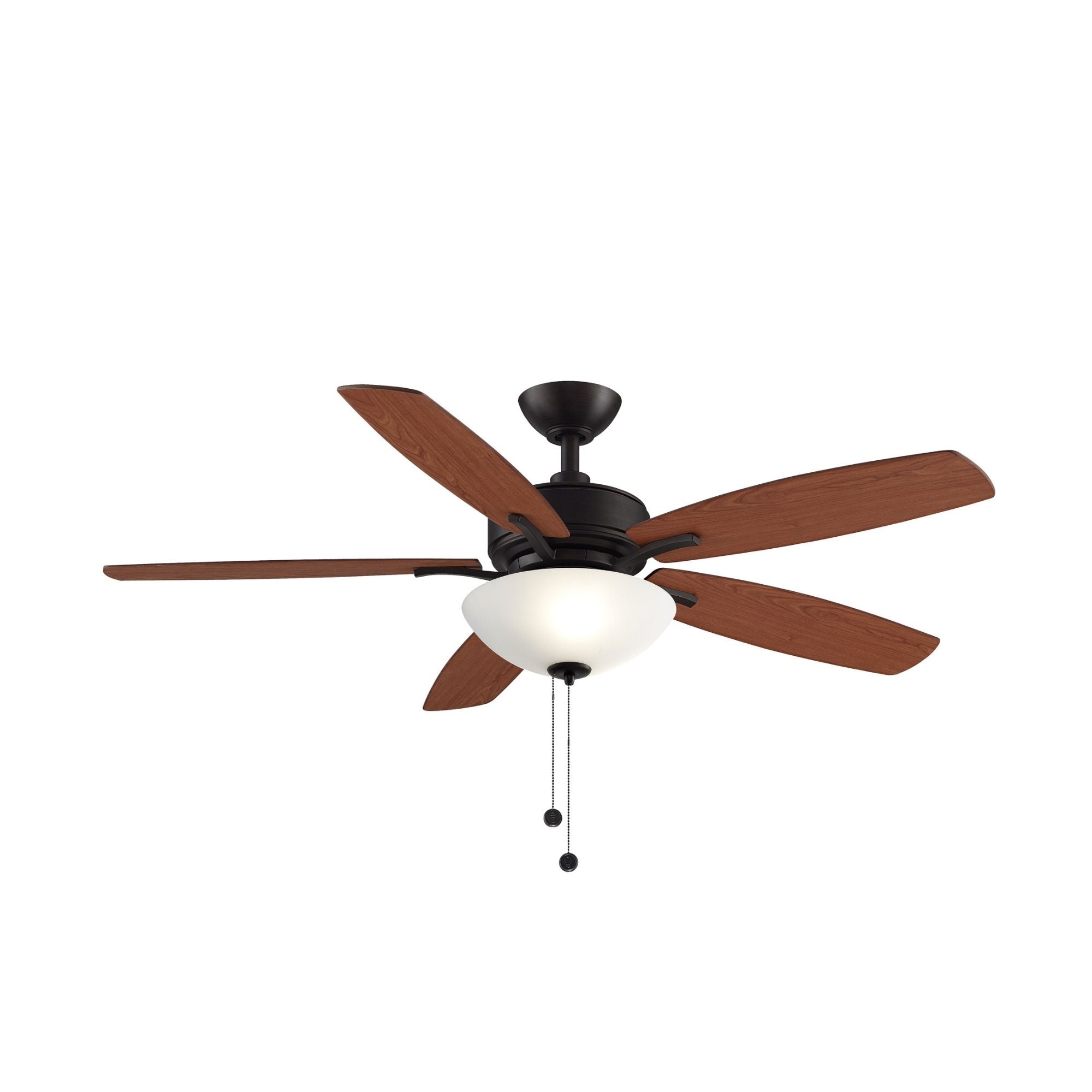 Aire Deluxe 52" Dark Bronze Ceiling Fan with Light Kit and Pull Chain