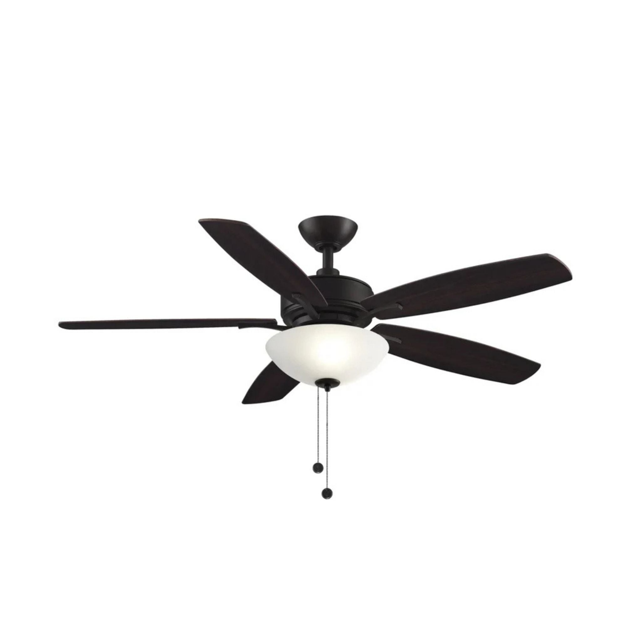 Aire Deluxe 52" Dark Bronze Ceiling Fan with Light Kit and Pull Chain