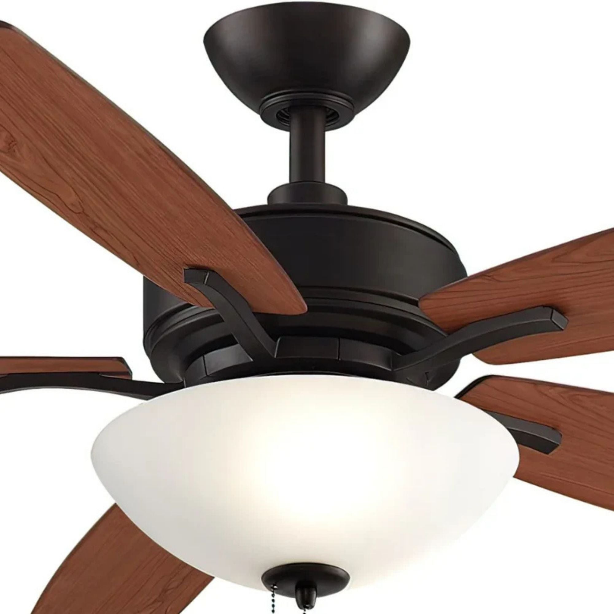Aire Deluxe 52" Dark Bronze Ceiling Fan with Light Kit and Pull Chain