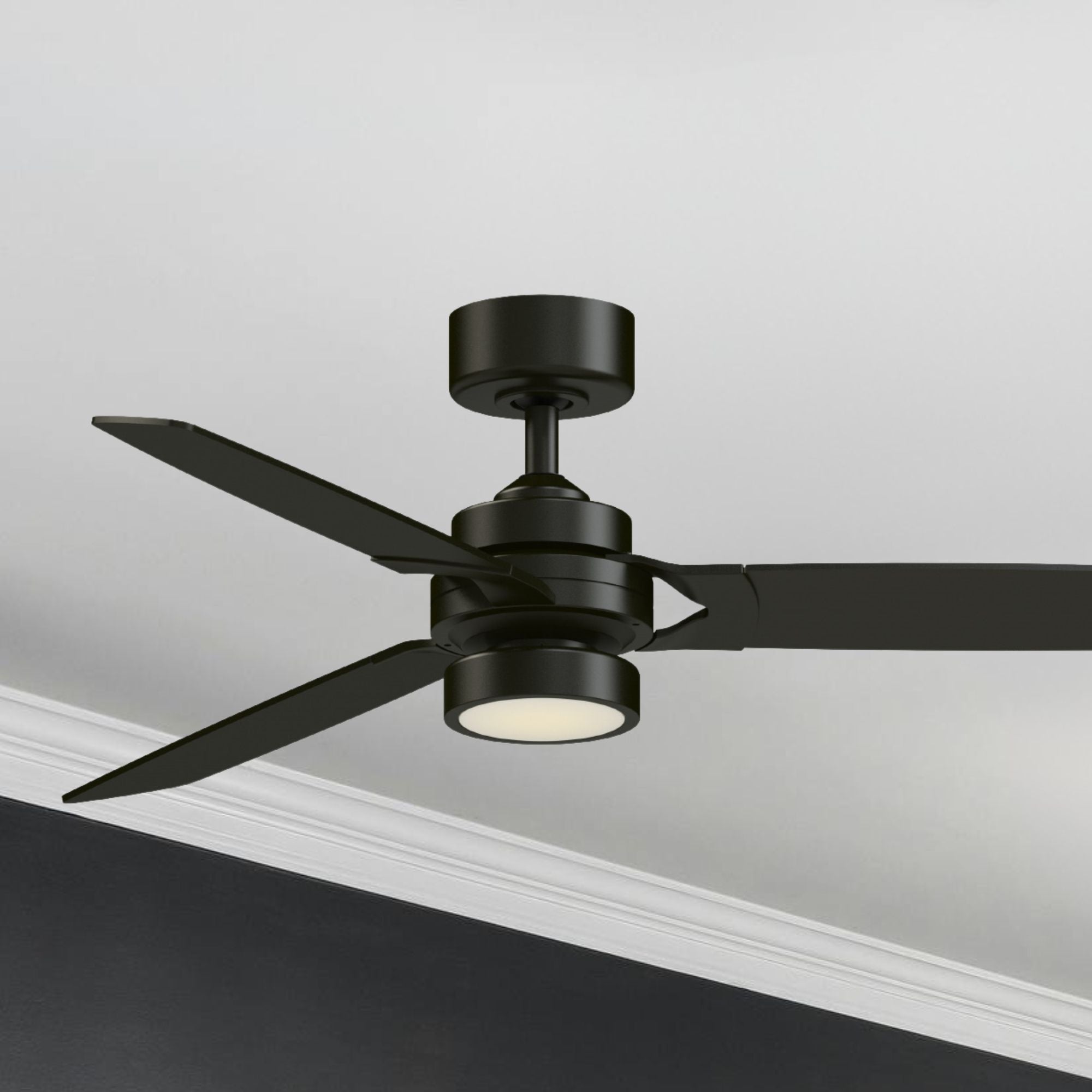 Amped 52" LED Ceiling Fan with Remote, Black