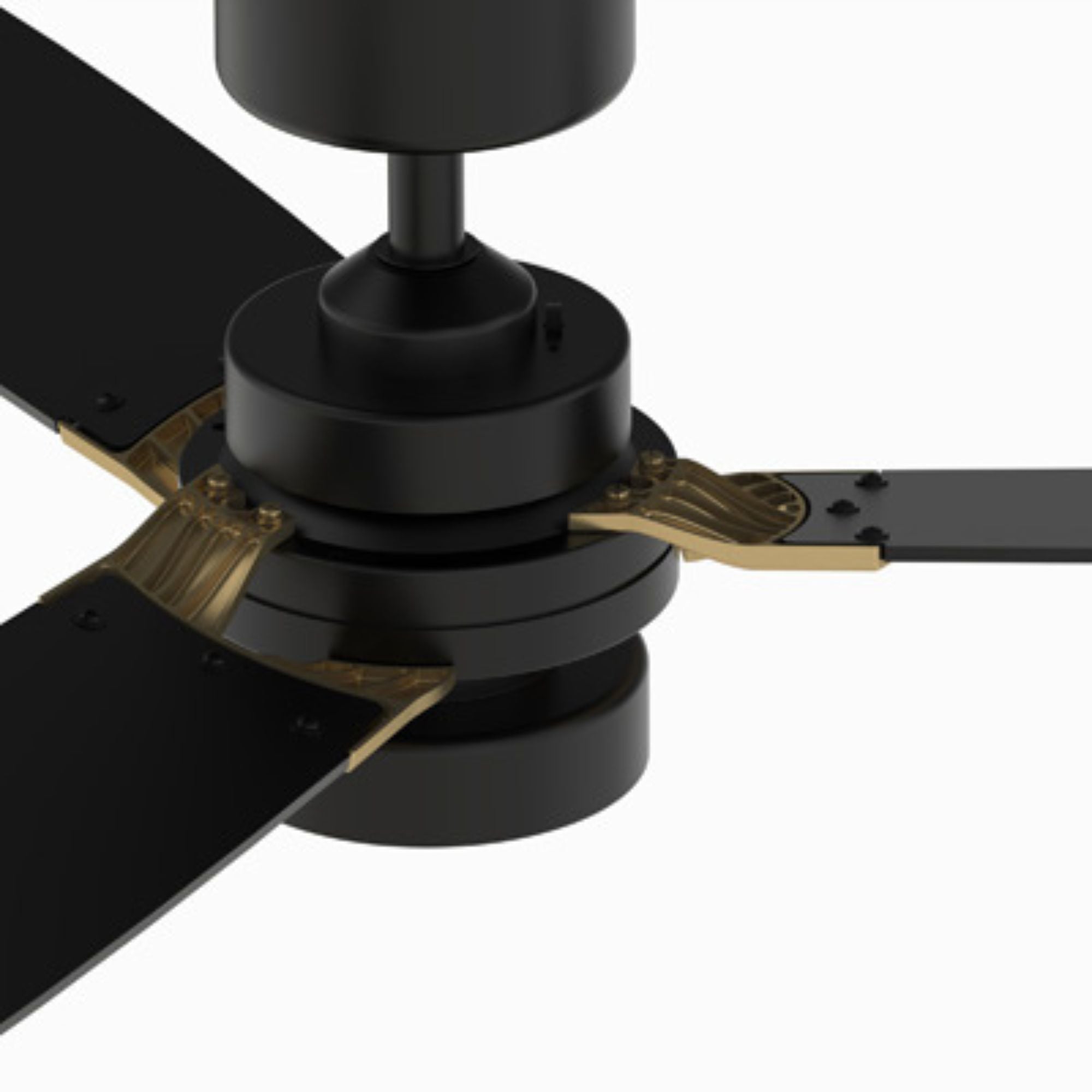 Amped 52" LED Ceiling Fan with Remote, Black and Brushed Brass
