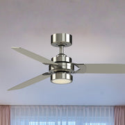 Amped 52" LED Ceiling Fan with Remote, Brushed Nickel