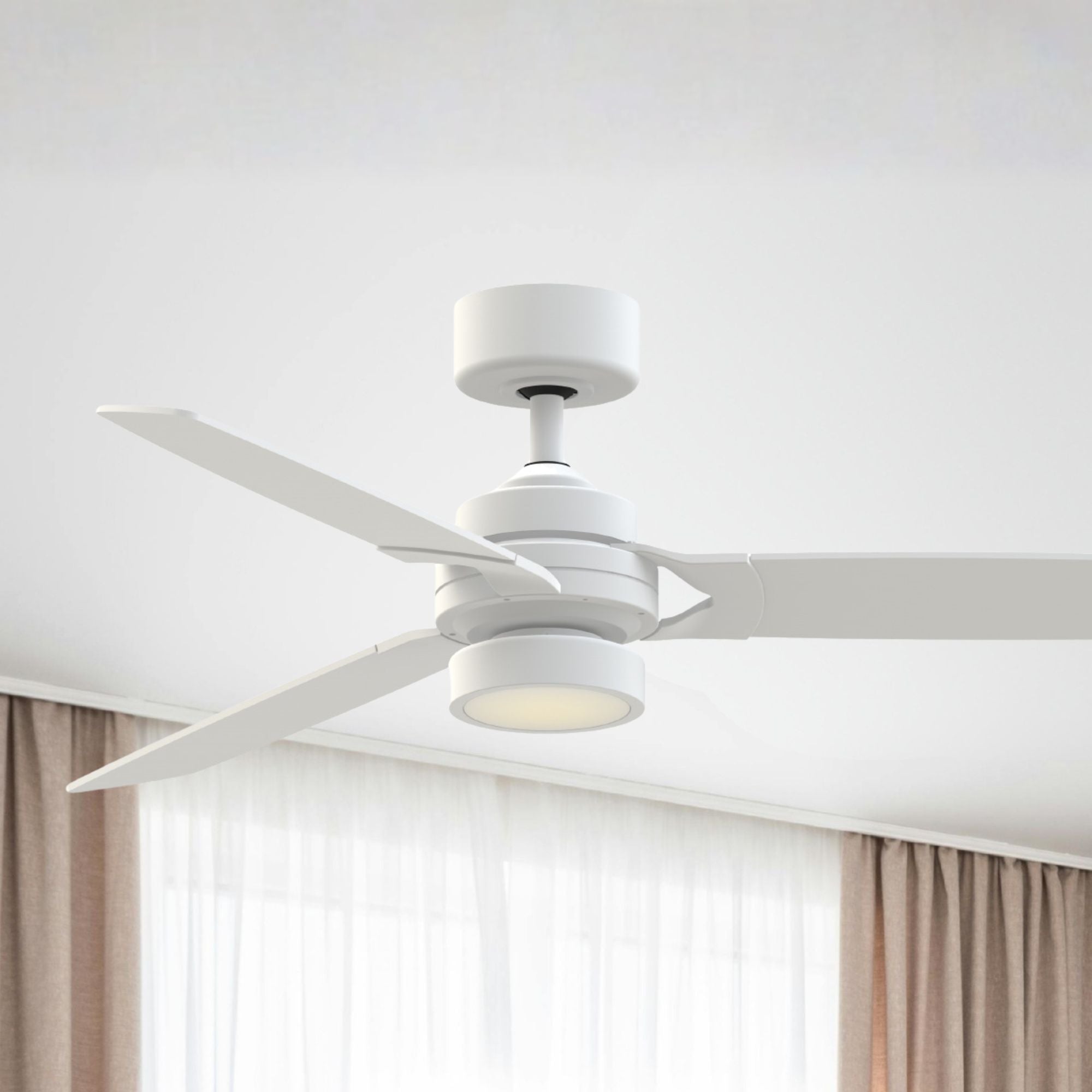 Amped 52" LED Ceiling Fan with Remote, Matte White