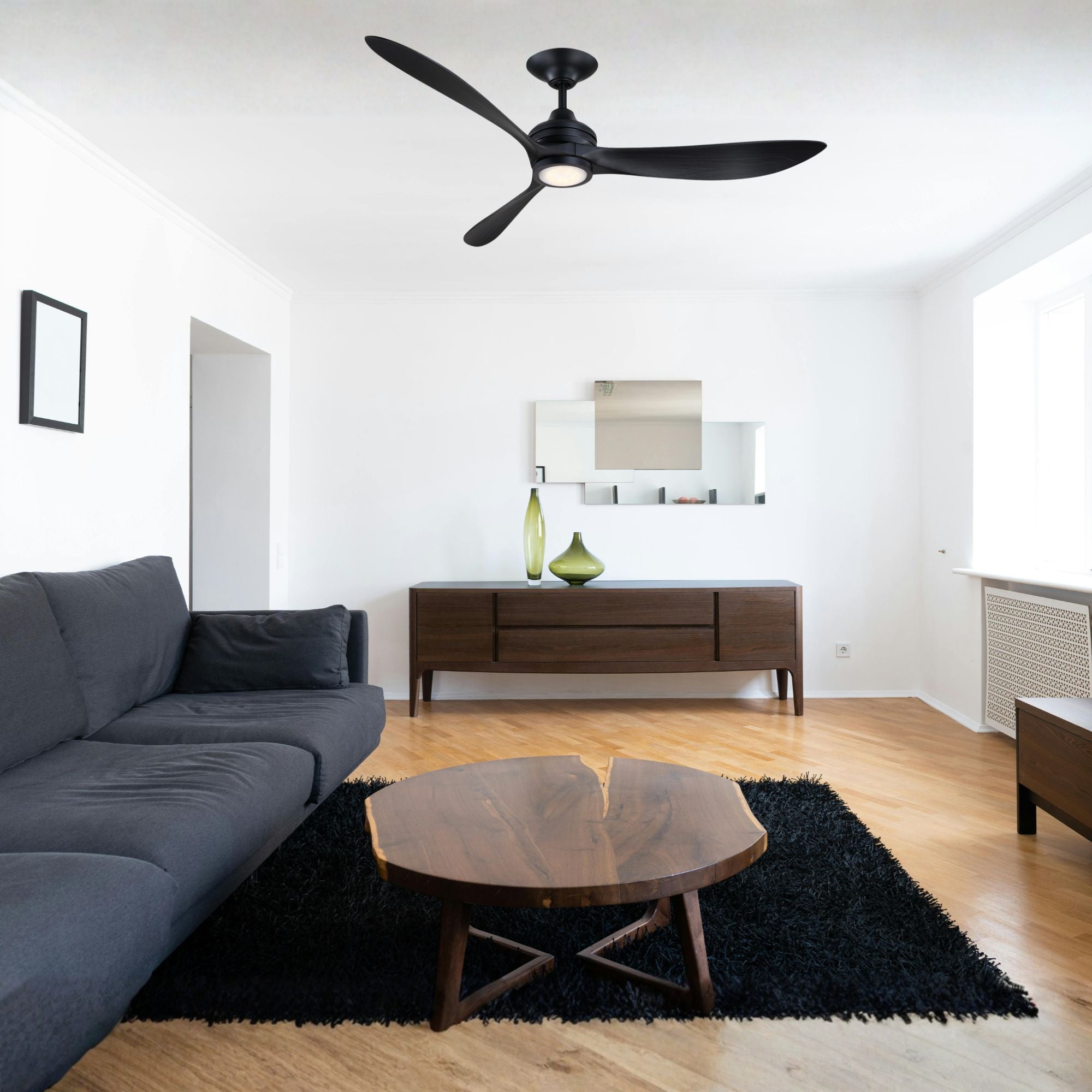 Aviara 60" Black Ceiling Fan with LED CCT Select Light Kit