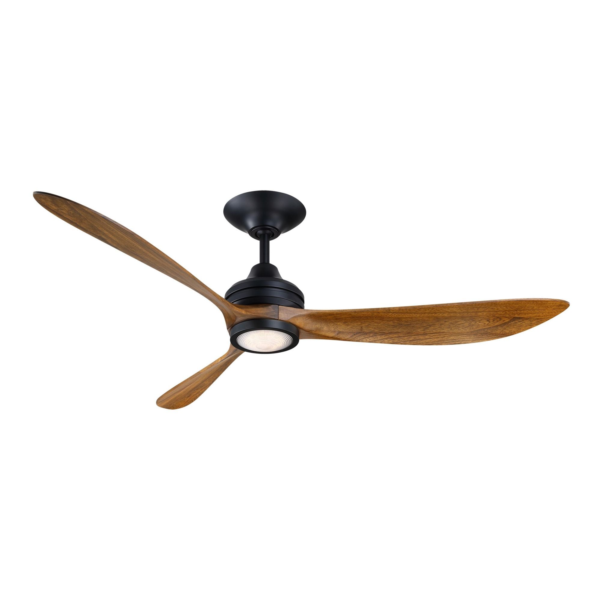 Aviara 60" Black and Koa Ceiling Fan with LED CCT Select Light Kit