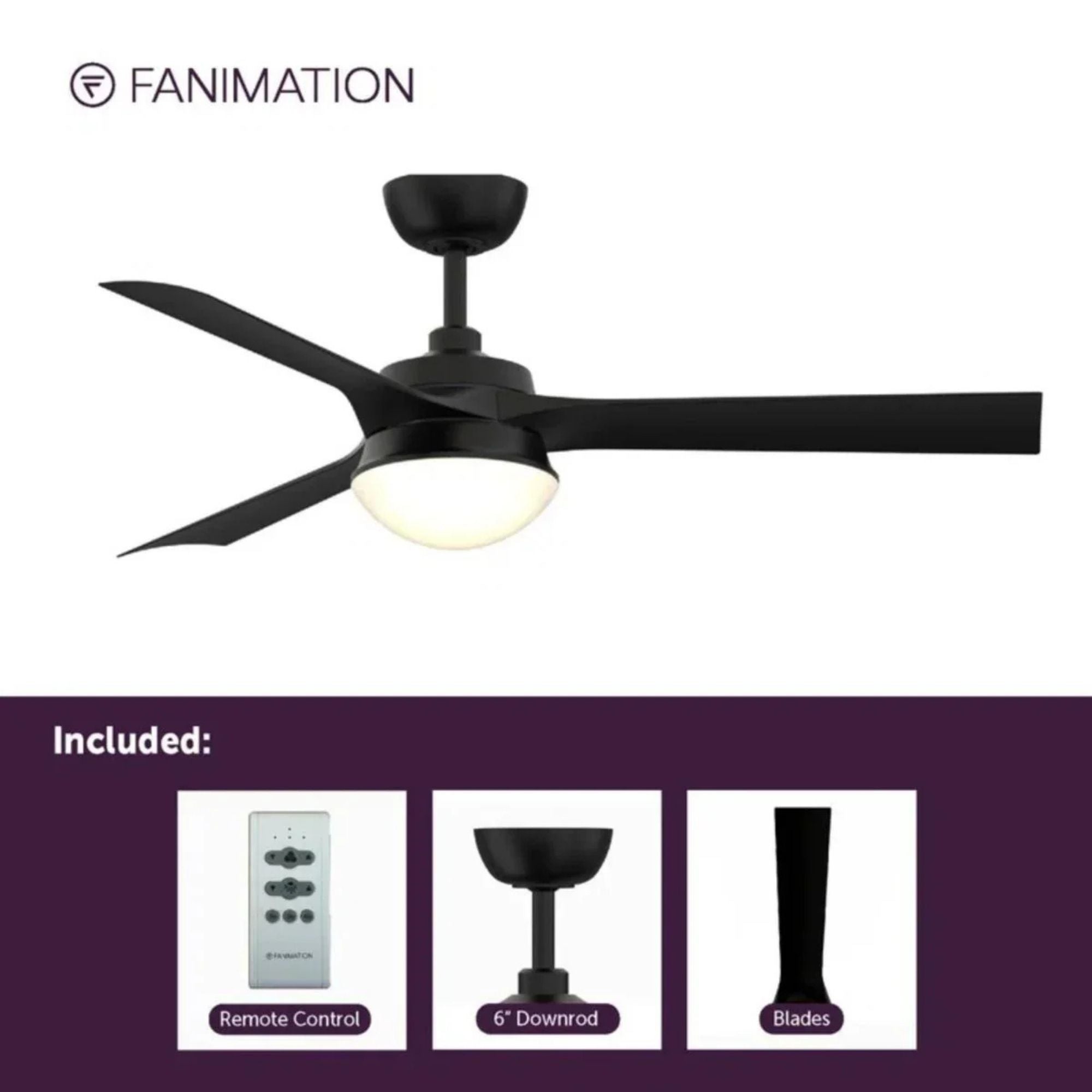 Barlow 52" Black LED Ceiling Fan