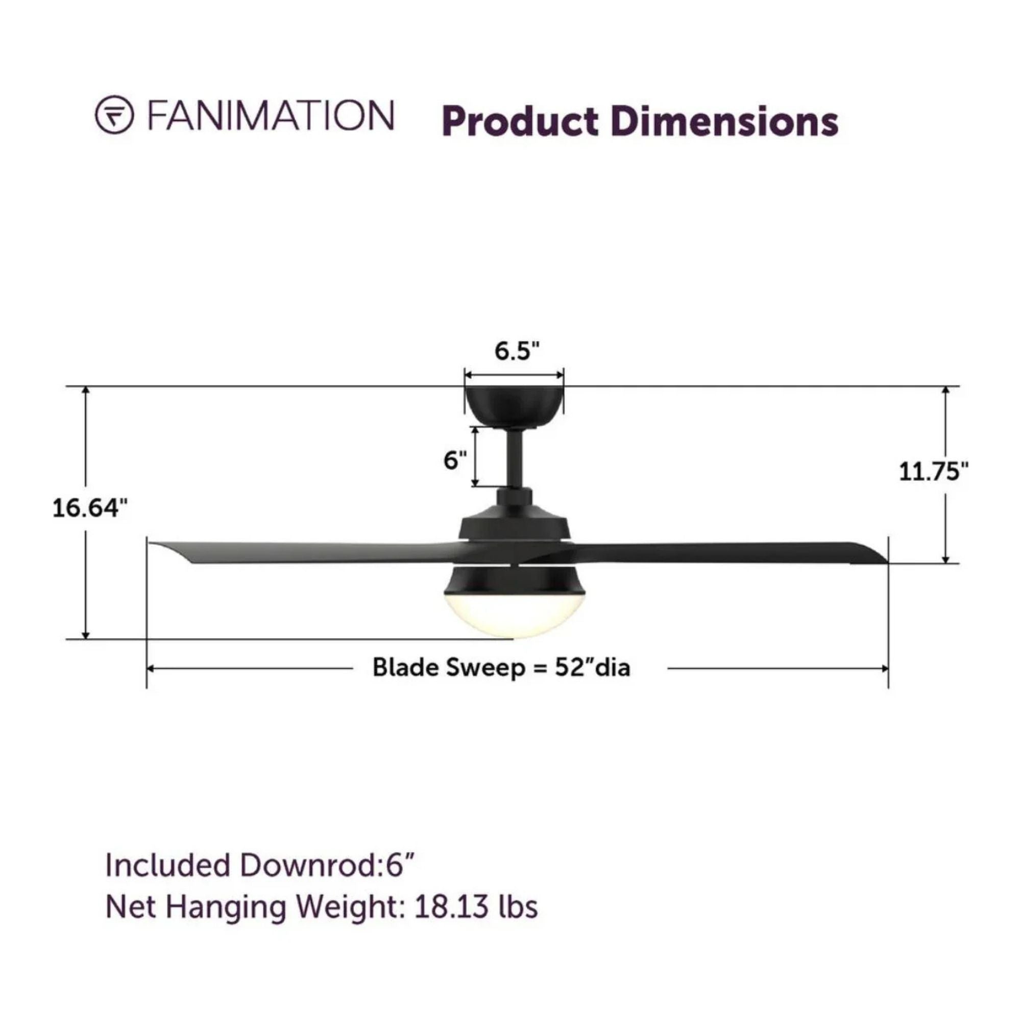 Barlow 52" Black LED Ceiling Fan