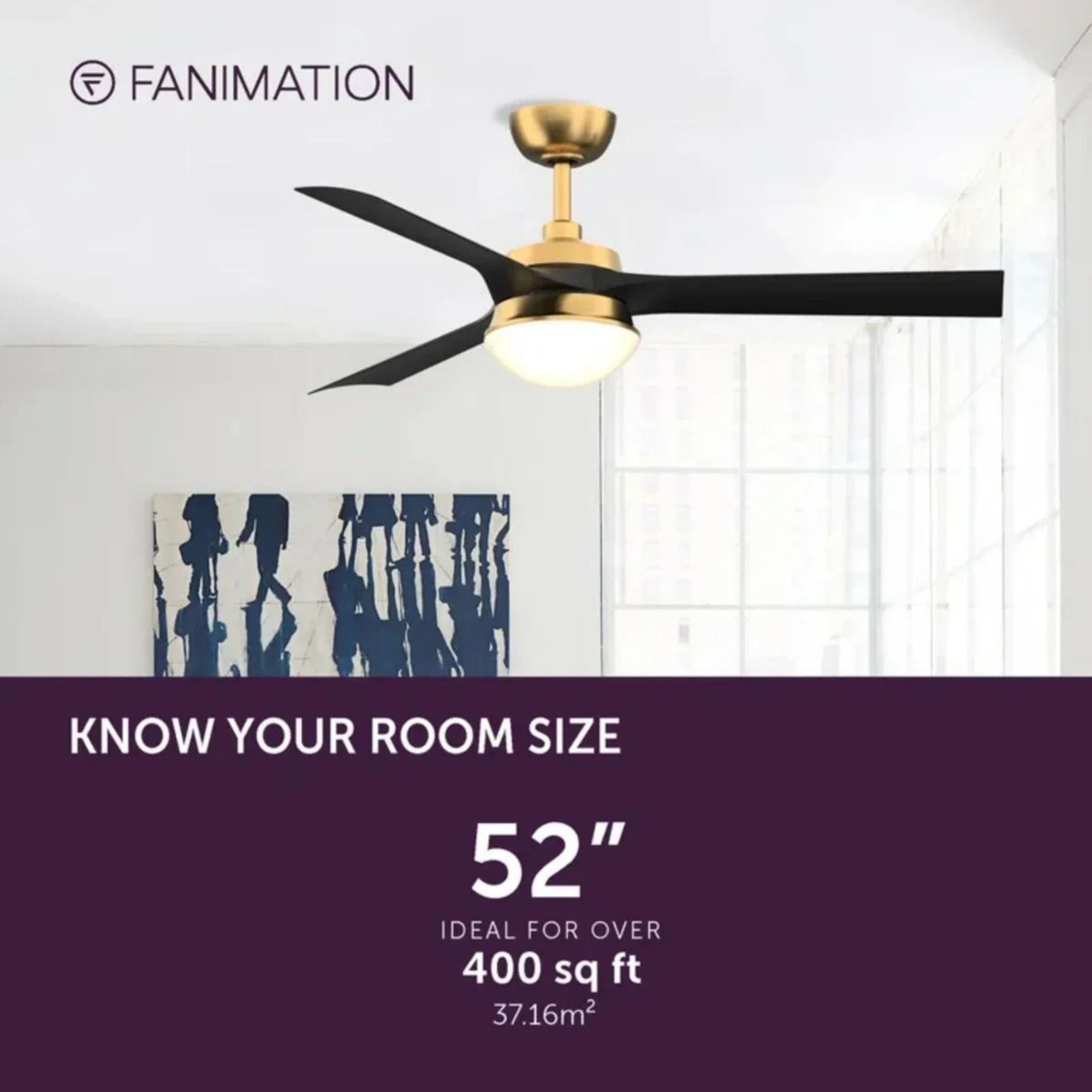 Barlow 52" Brass and Black LED Ceiling Fan