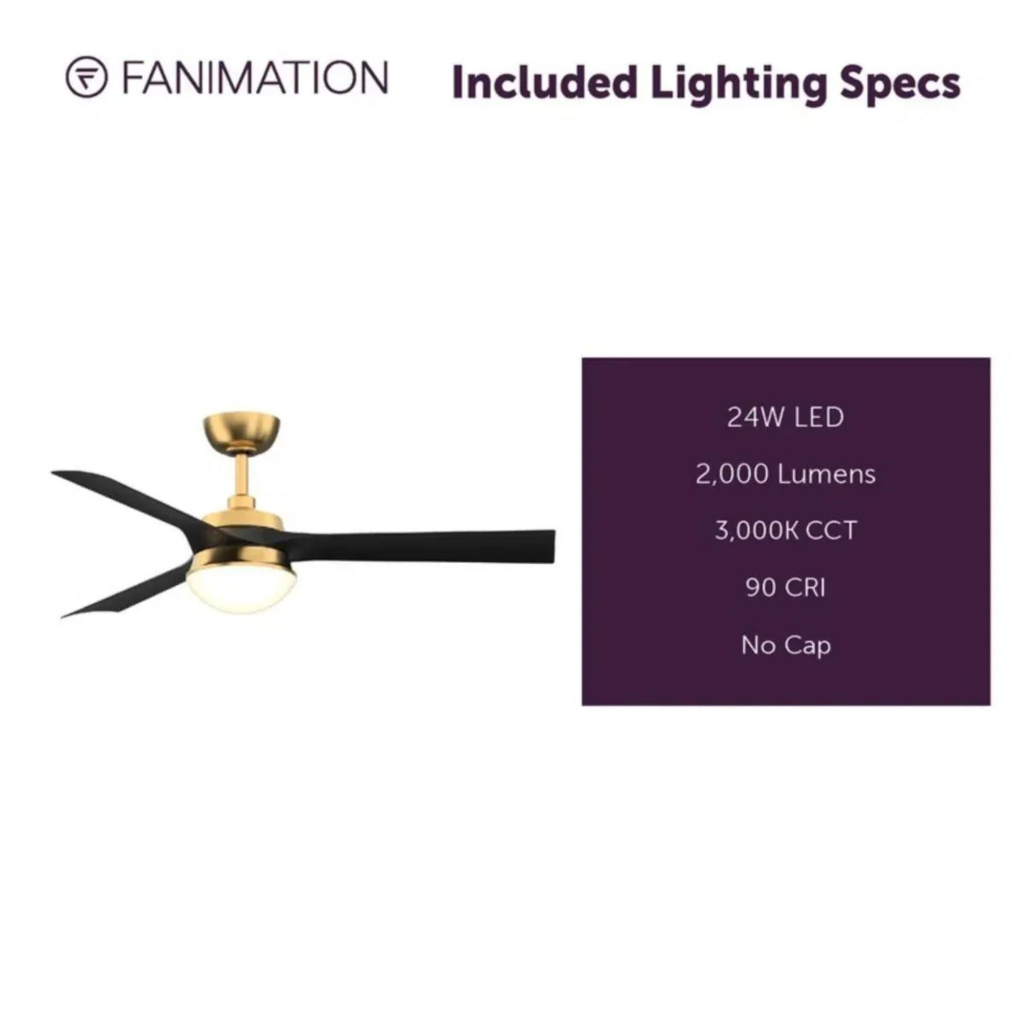 Barlow 52" Brass and Black LED Ceiling Fan
