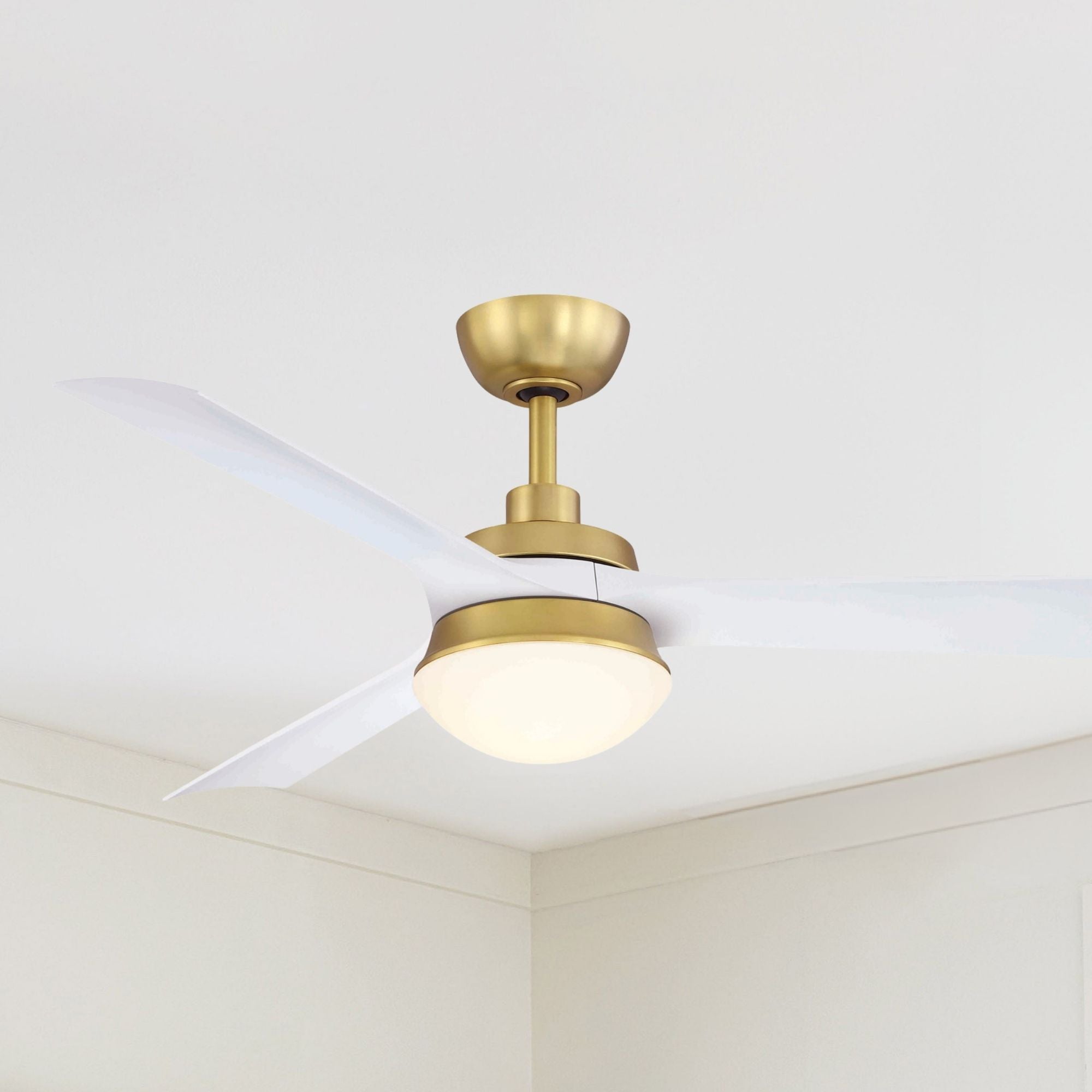 Barlow 52" Brass and White LED Ceiling Fan