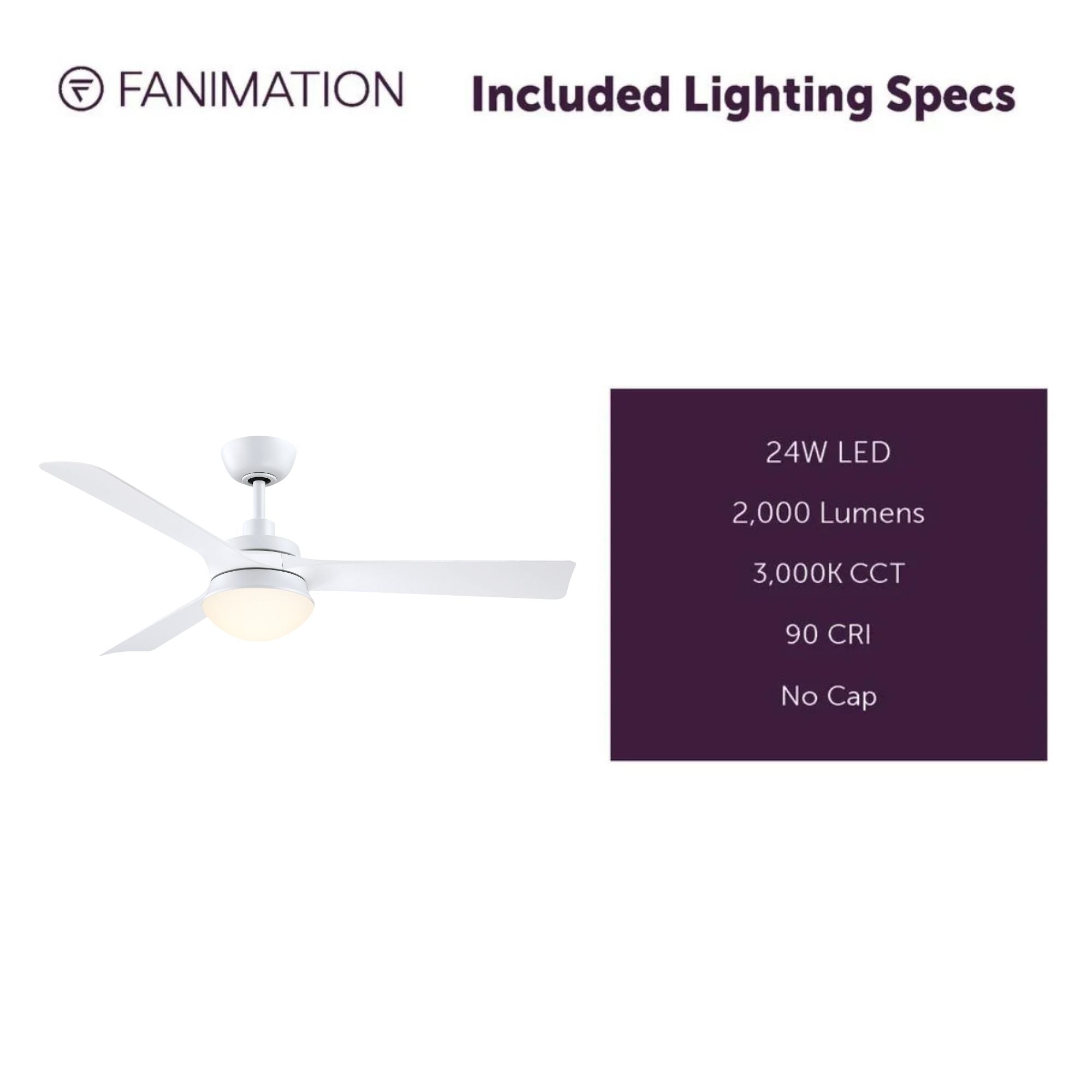 Barlow 52" White LED Ceiling Fan