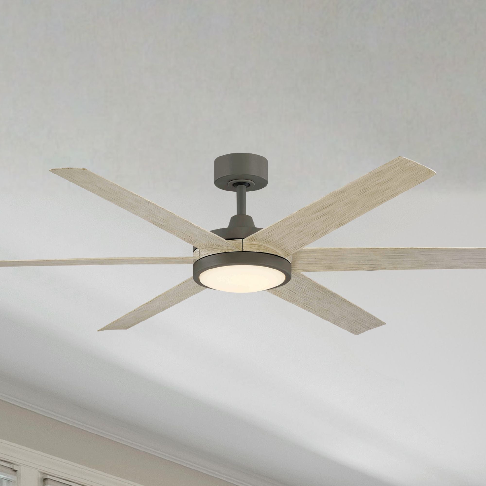 Brawn 64" Graphite Outdoor Smart Ceiling Fan with LED CCT Select Light Kit and Remote