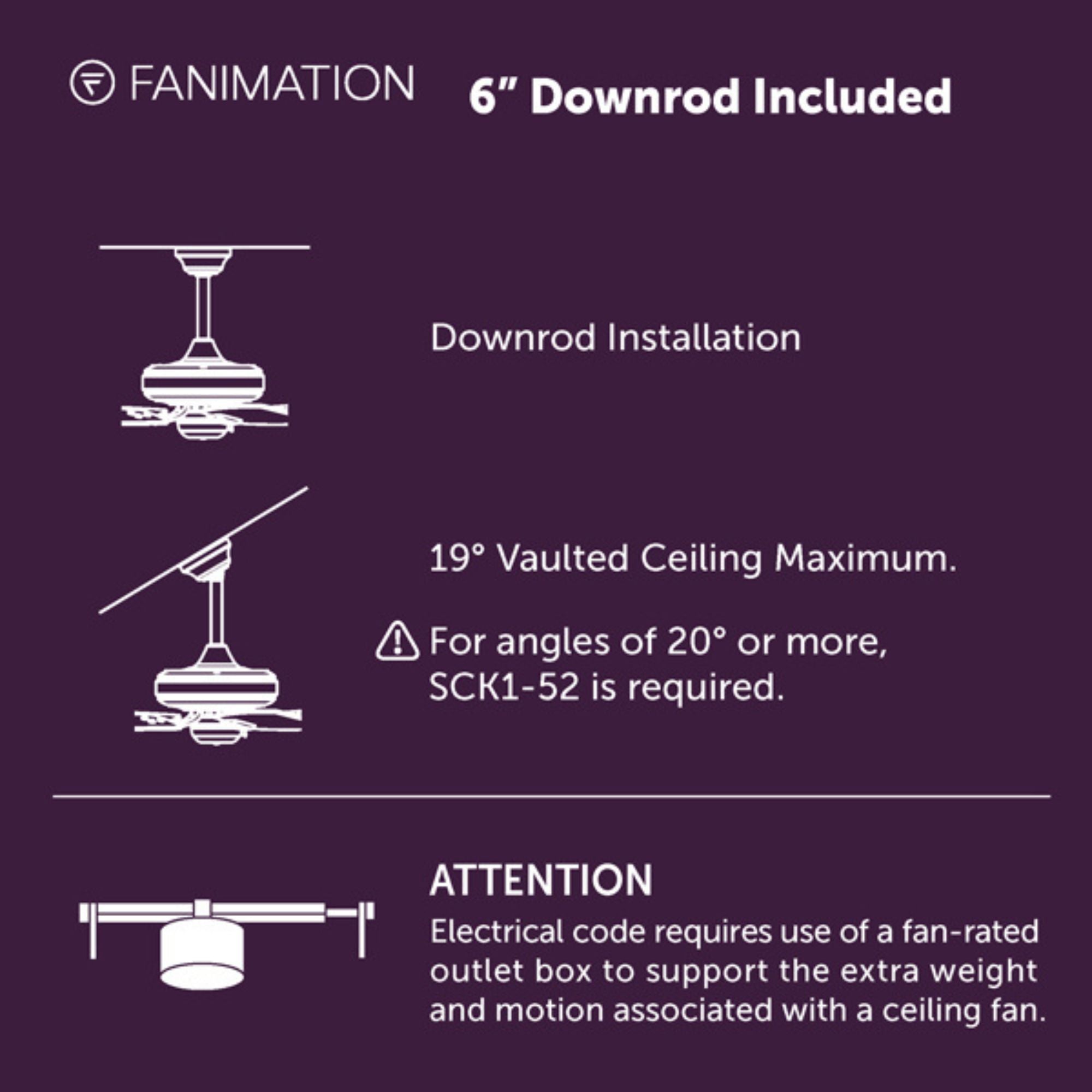 Fanimation Brawn 64 in Outdoor Smart LED Ceiling Fan DC Motor Antique Graphite Light Oak